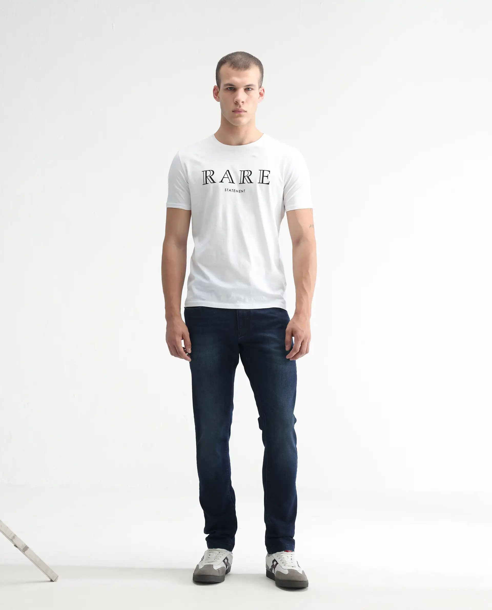 Rare Rabbit Men's Avalon Dark Blue Cotton Plain Hawk Slim Fit Jeans - Image 6