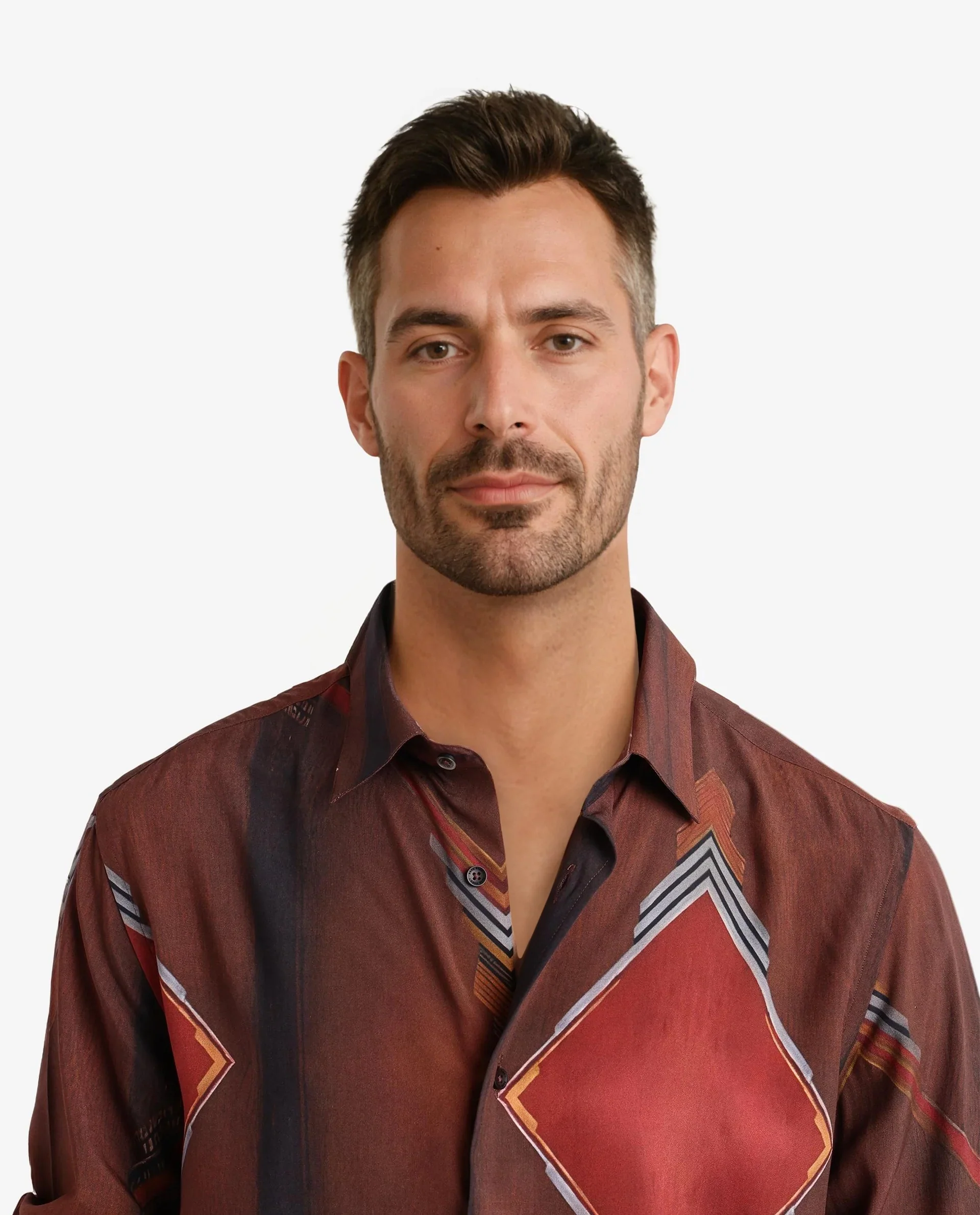 Rare Rabbit Men's Avant Brown Cotton Abstract Print Regular Fit Full Sleeve Collared Shirt - Image 5