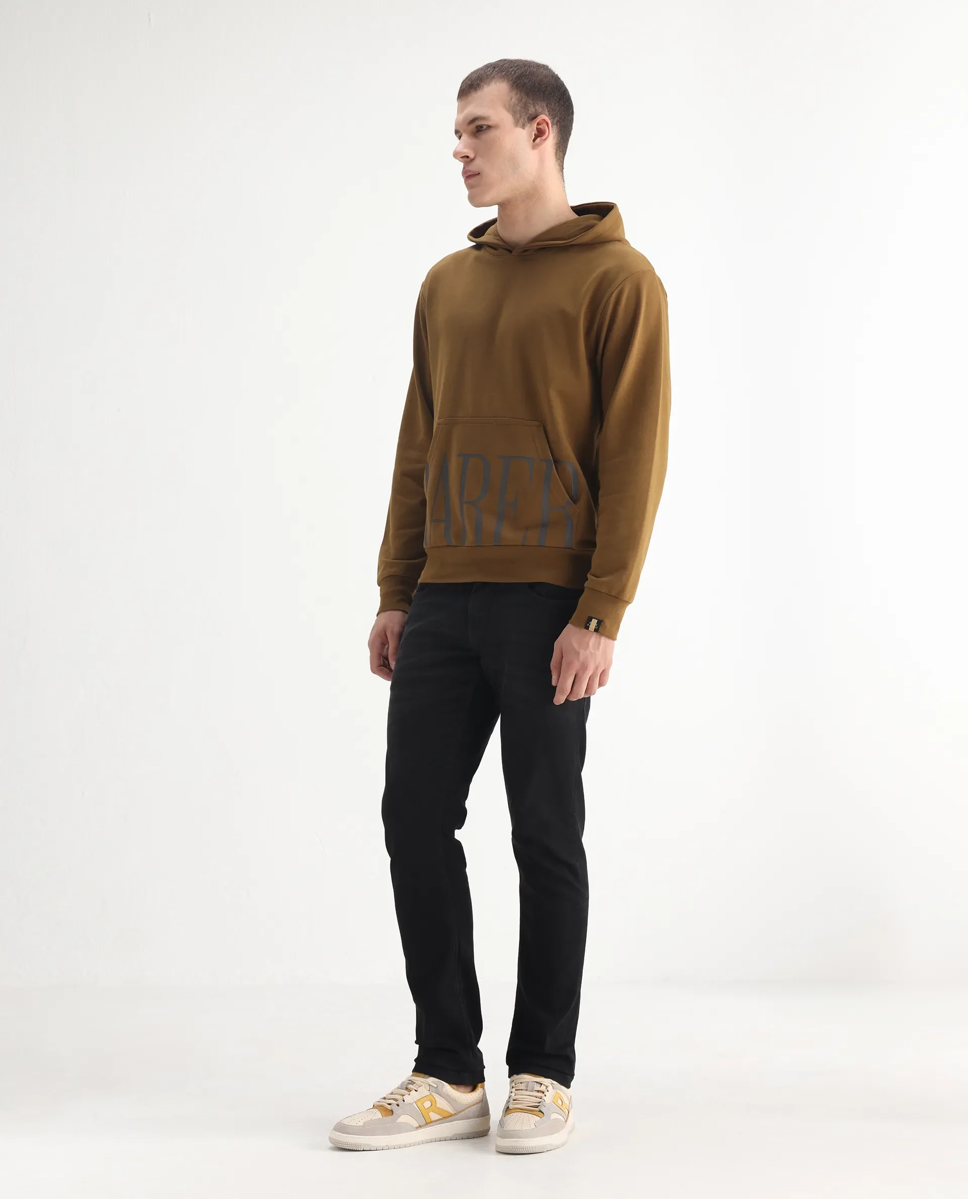 Rare Rabbit Men's Avenue Black Cotton Plain Hawk Slim Fit Jeans - Image 3