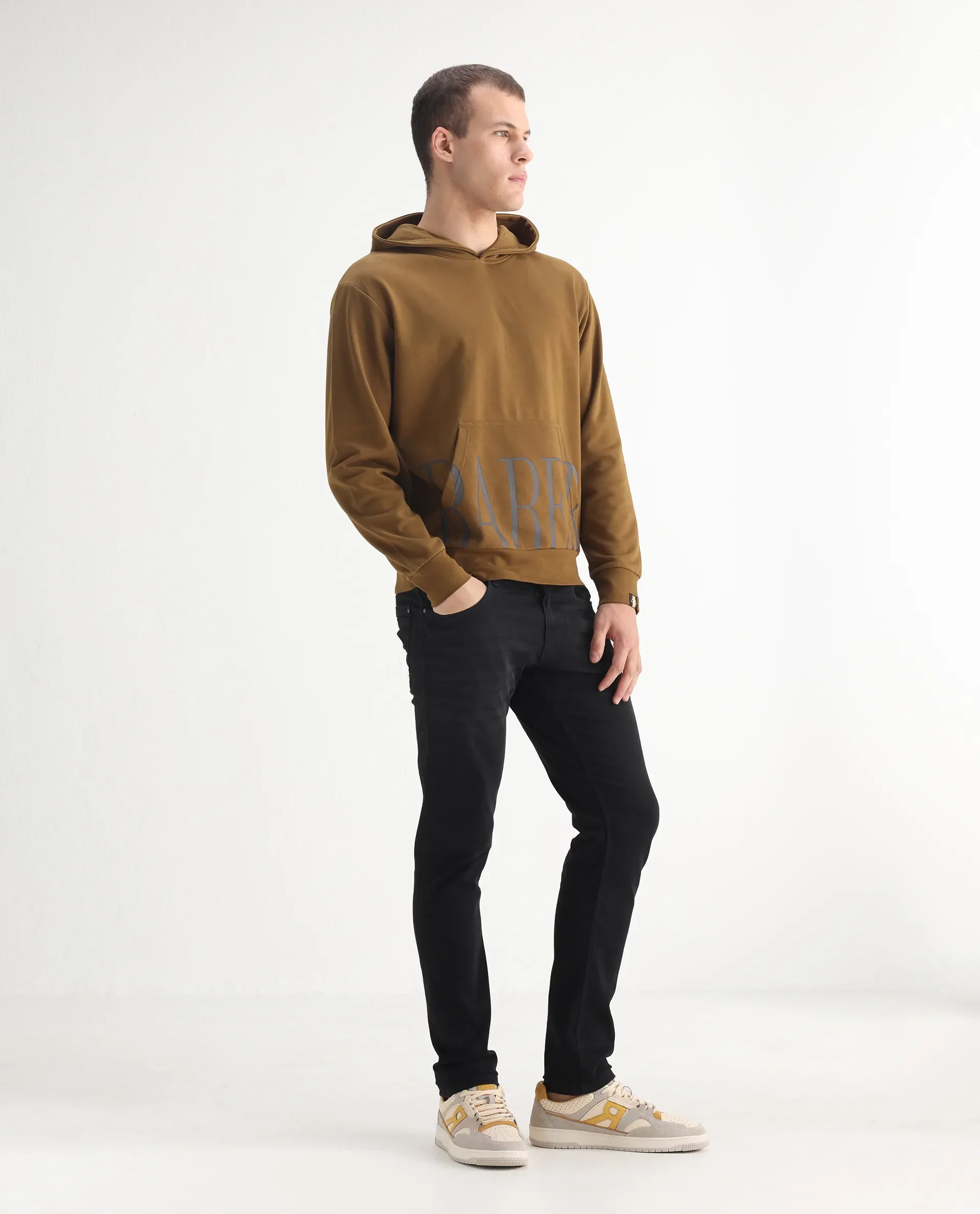 Rare Rabbit Men's Avenue Black Cotton Plain Hawk Slim Fit Jeans - Image 4