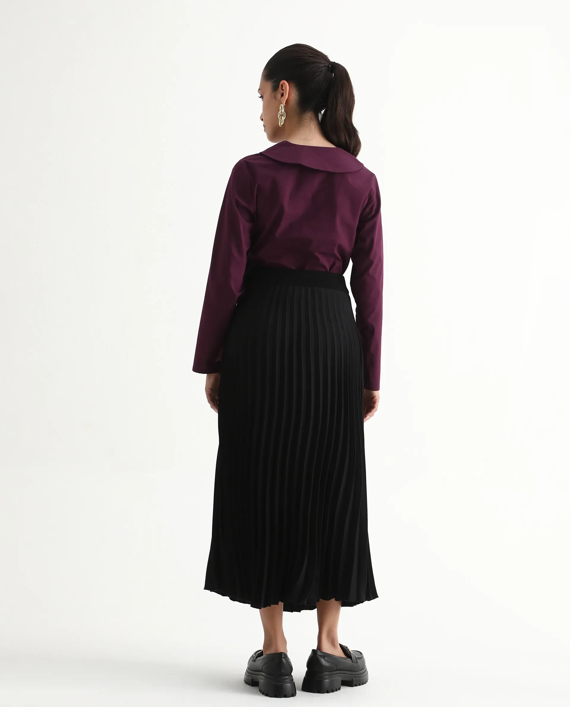 Rareism Women's Avid Black Polyester Flared Skirt - Image 8