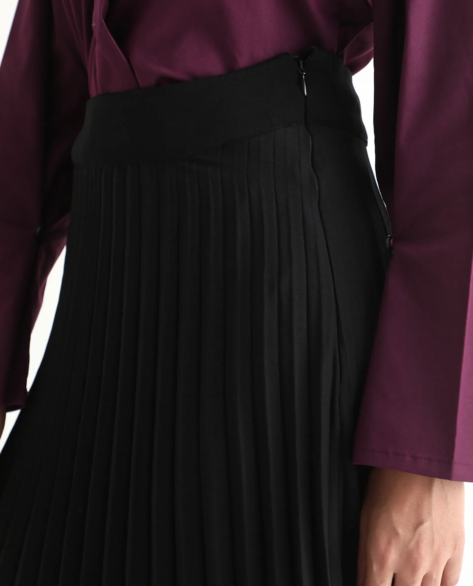 Rareism Women's Avid Black Polyester Flared Skirt - Image 9