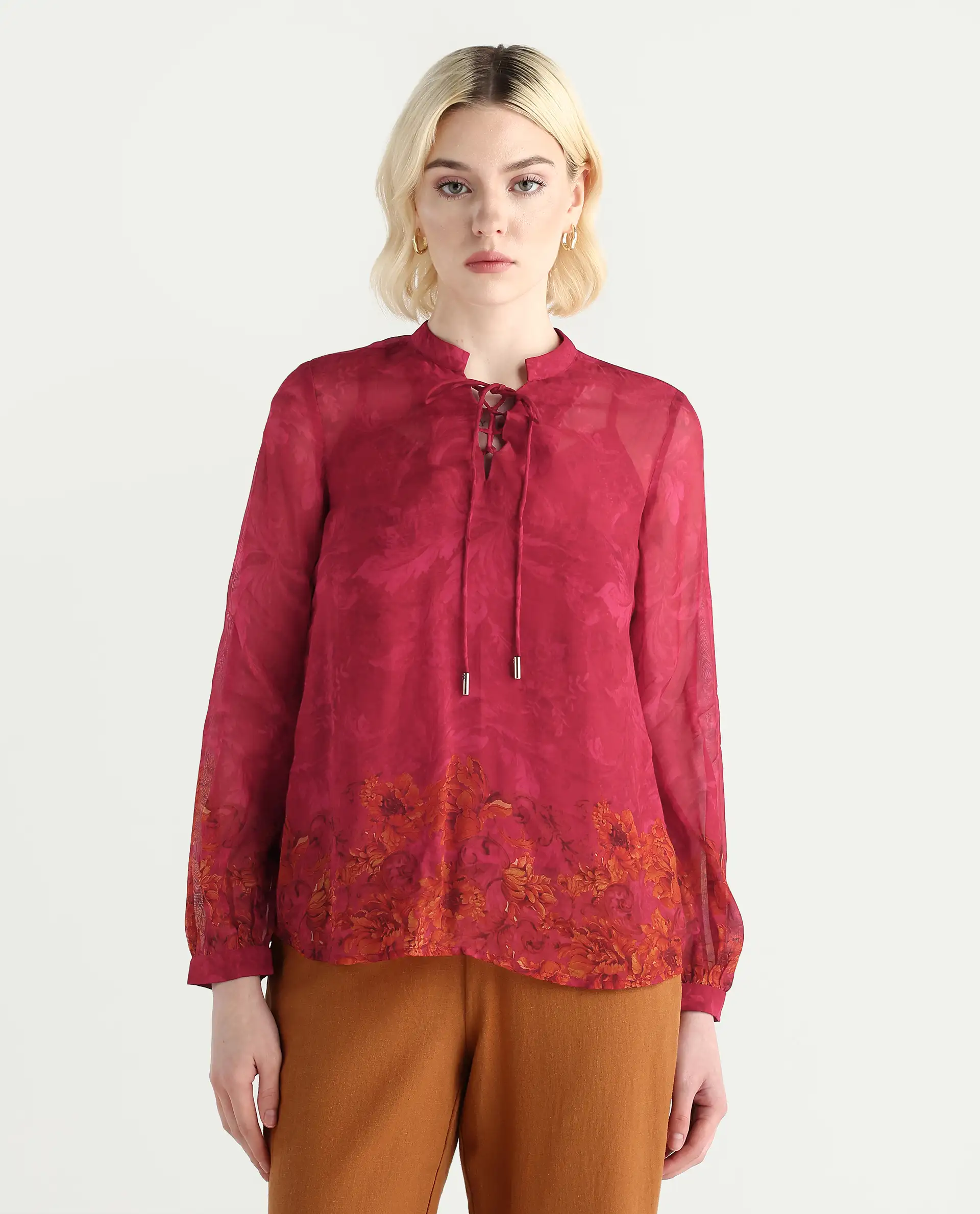 Rareism Women's Avint Pink Viscose Crew Neck Regular Fit Top - Image 4
