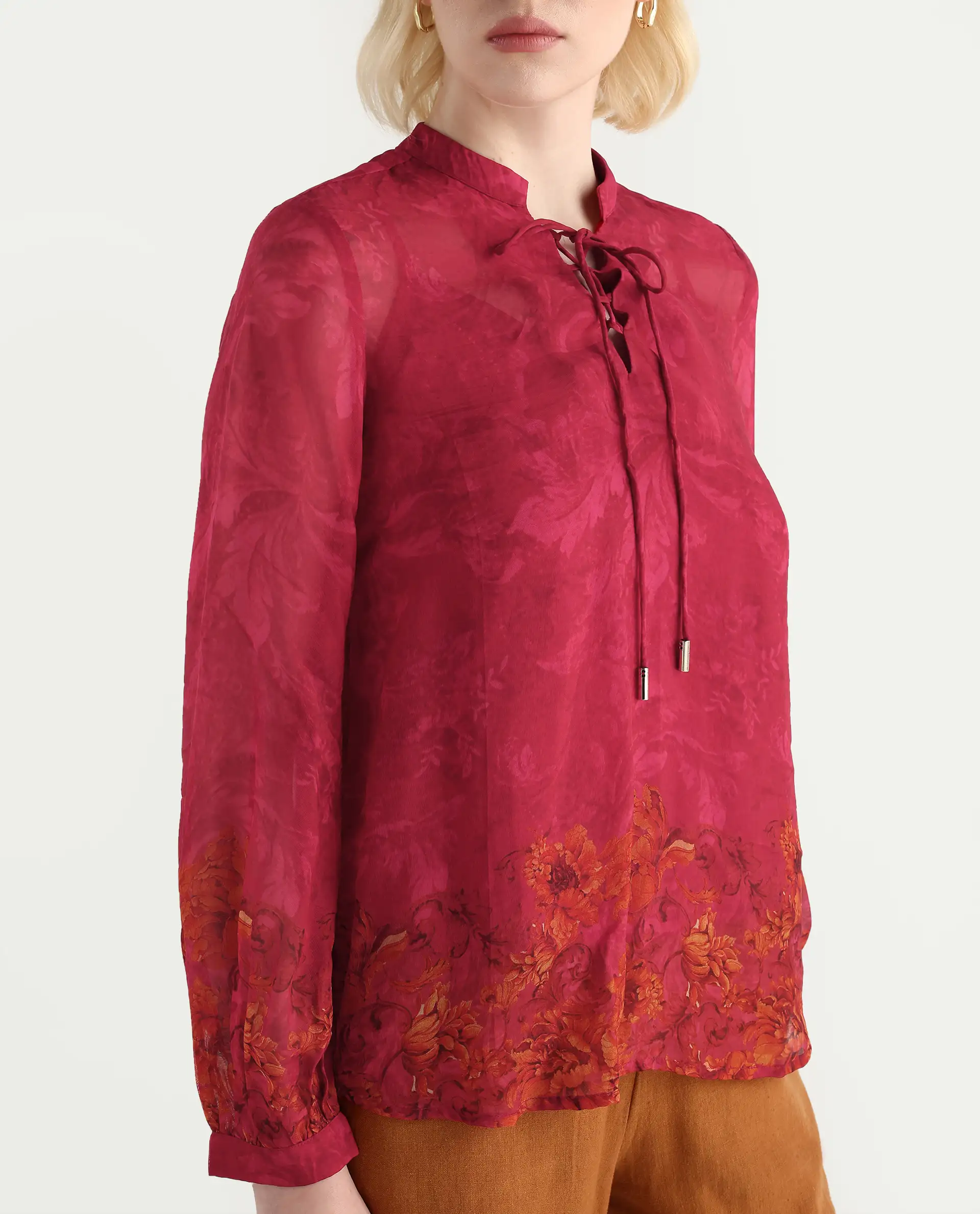Rareism Women's Avint Pink Viscose Crew Neck Regular Fit Top - Image 5