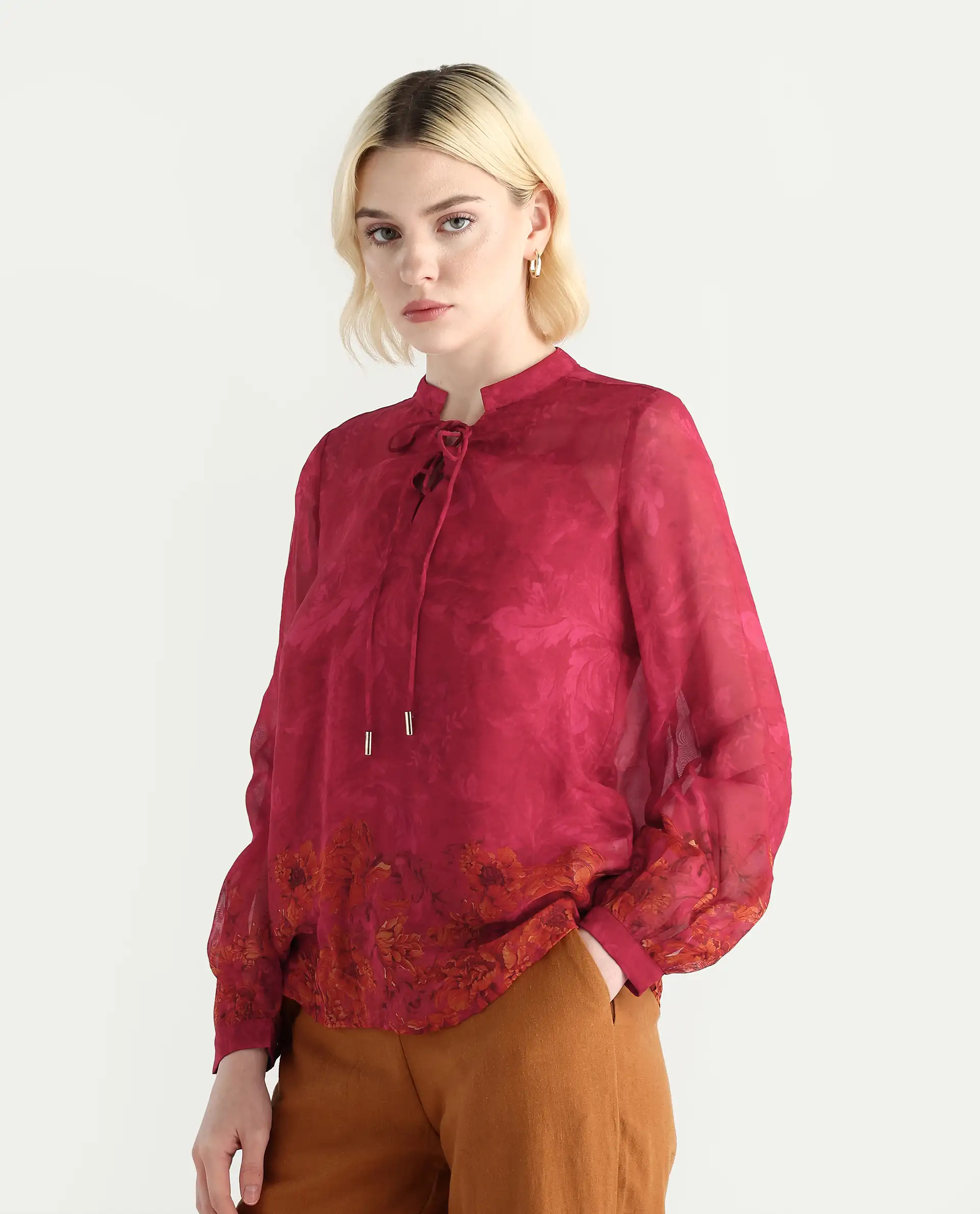 Rareism Women's Avint Pink Viscose Crew Neck Regular Fit Top - Image 6