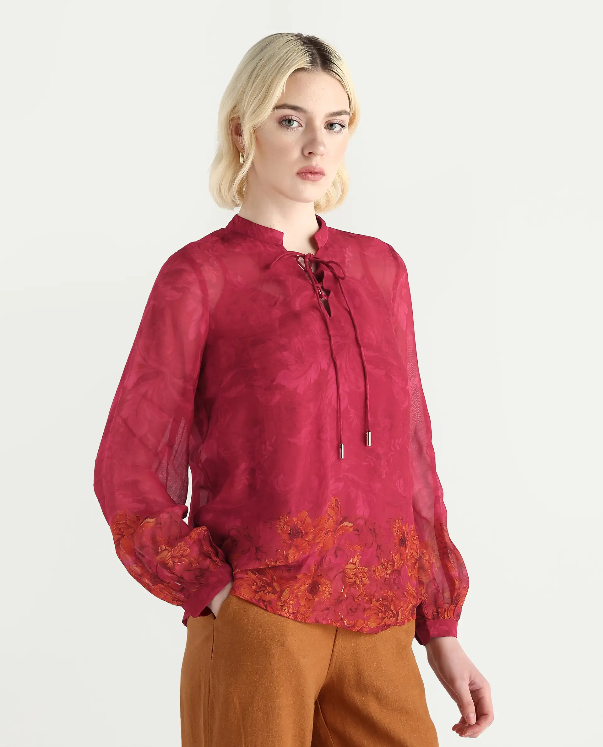 Rareism Women's Avint Pink Viscose Crew Neck Regular Fit Top - Image 7