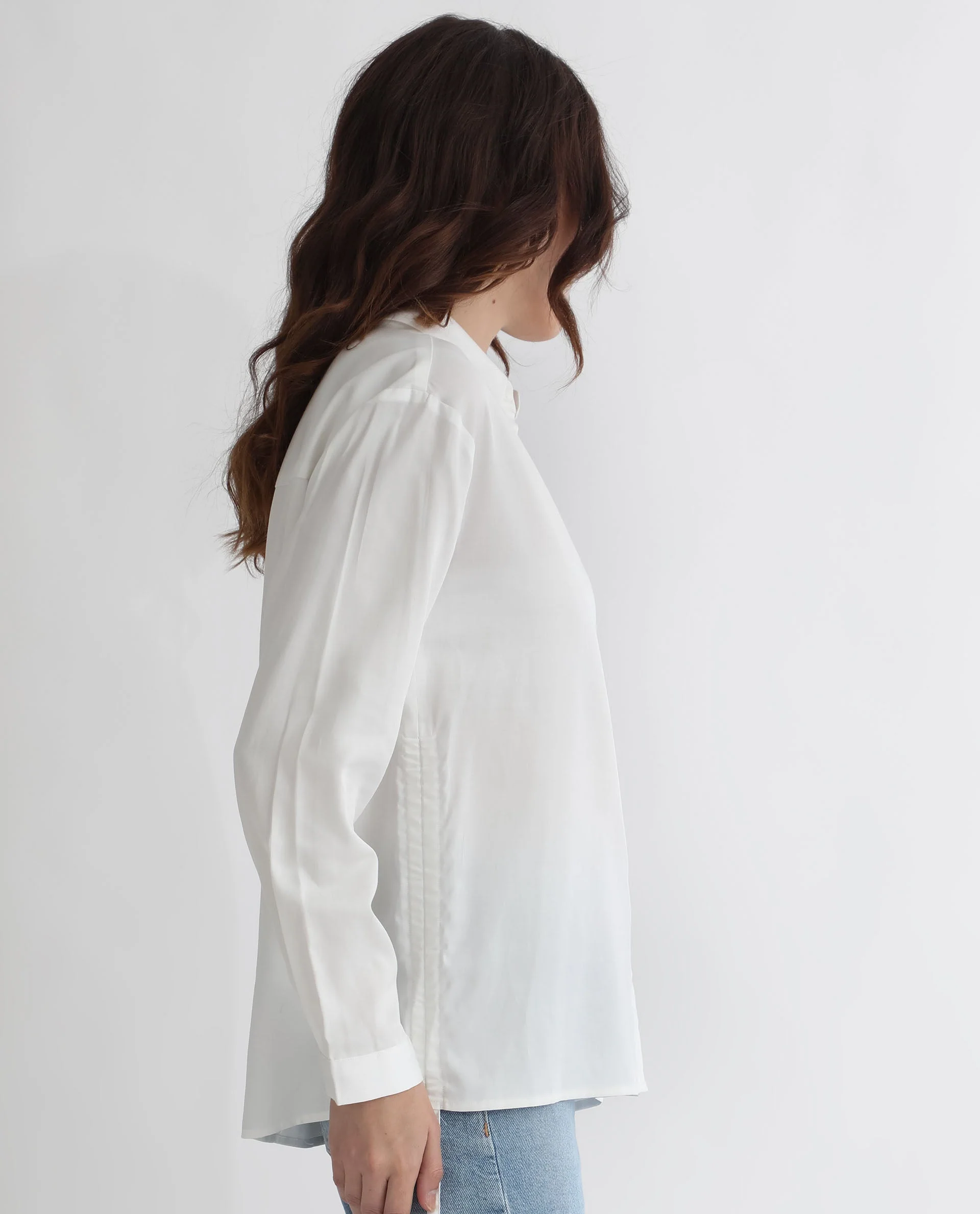 Rareism Women's Avocado Off White Cotton Spread Collar Plain Regular Fit Top - Image 12