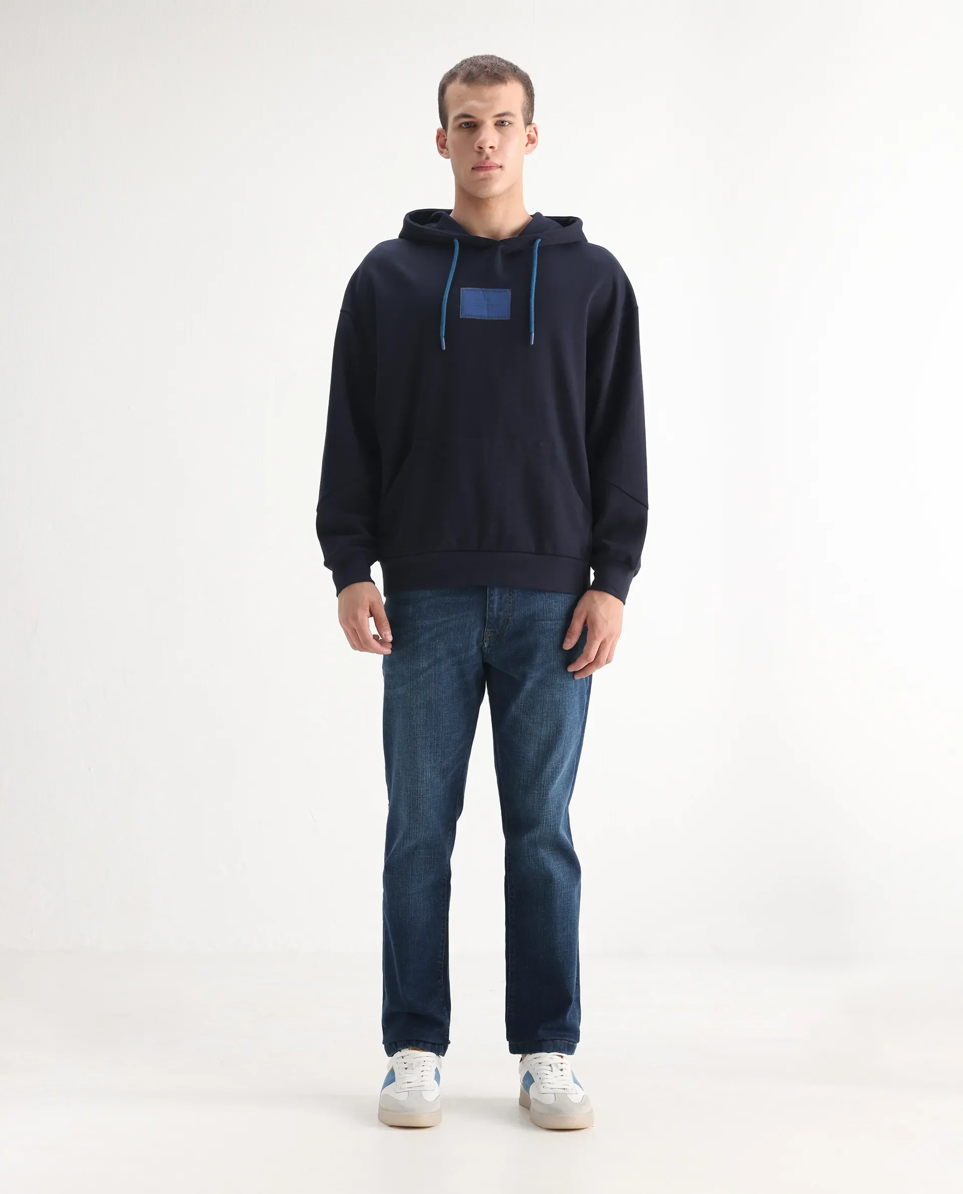 Rare Rabbit Men's Axel Blue Cotton Blend Plain Morris Regular Fit Jeans - Image 4