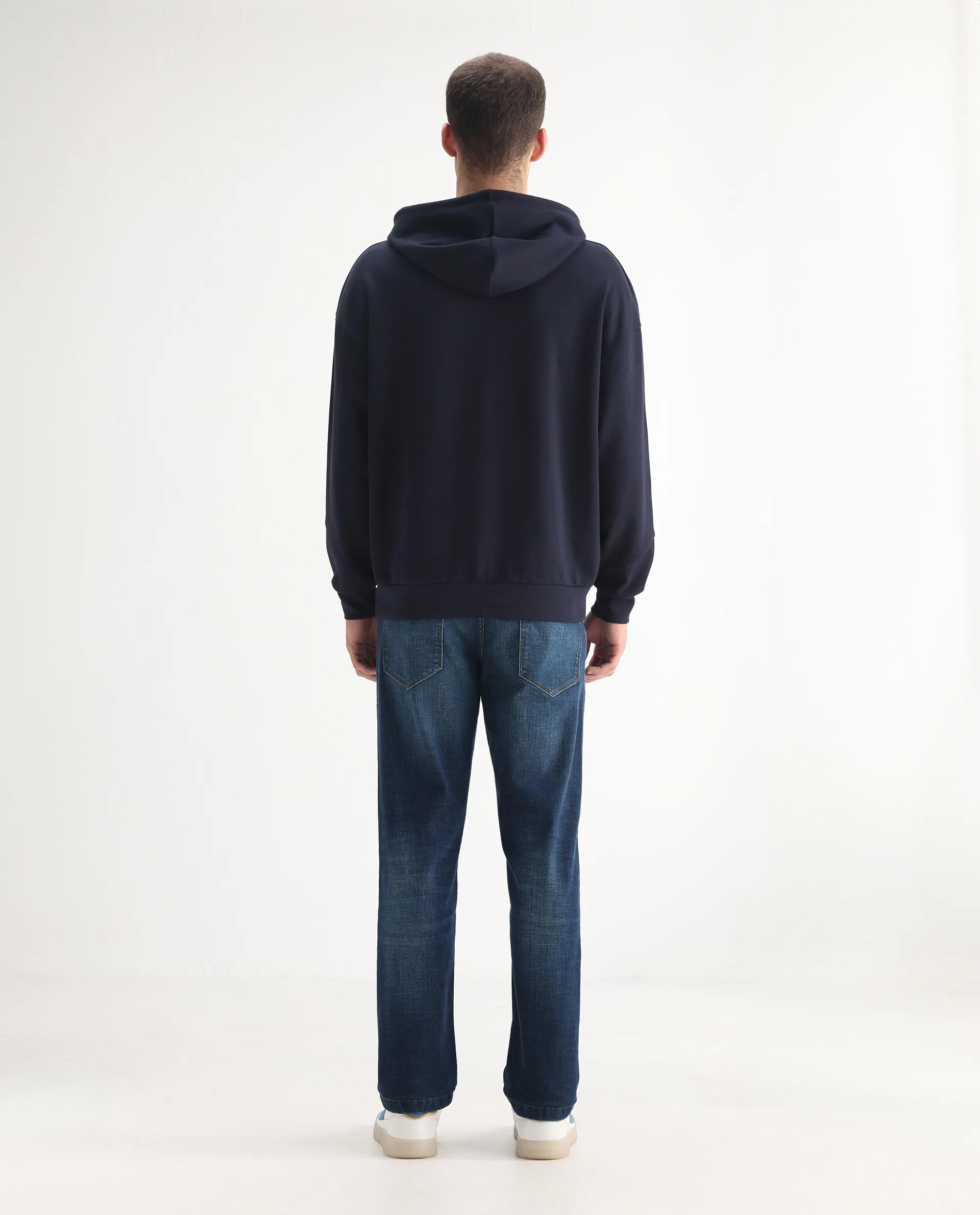 Rare Rabbit Men's Axel Blue Cotton Blend Plain Morris Regular Fit Jeans - Image 9