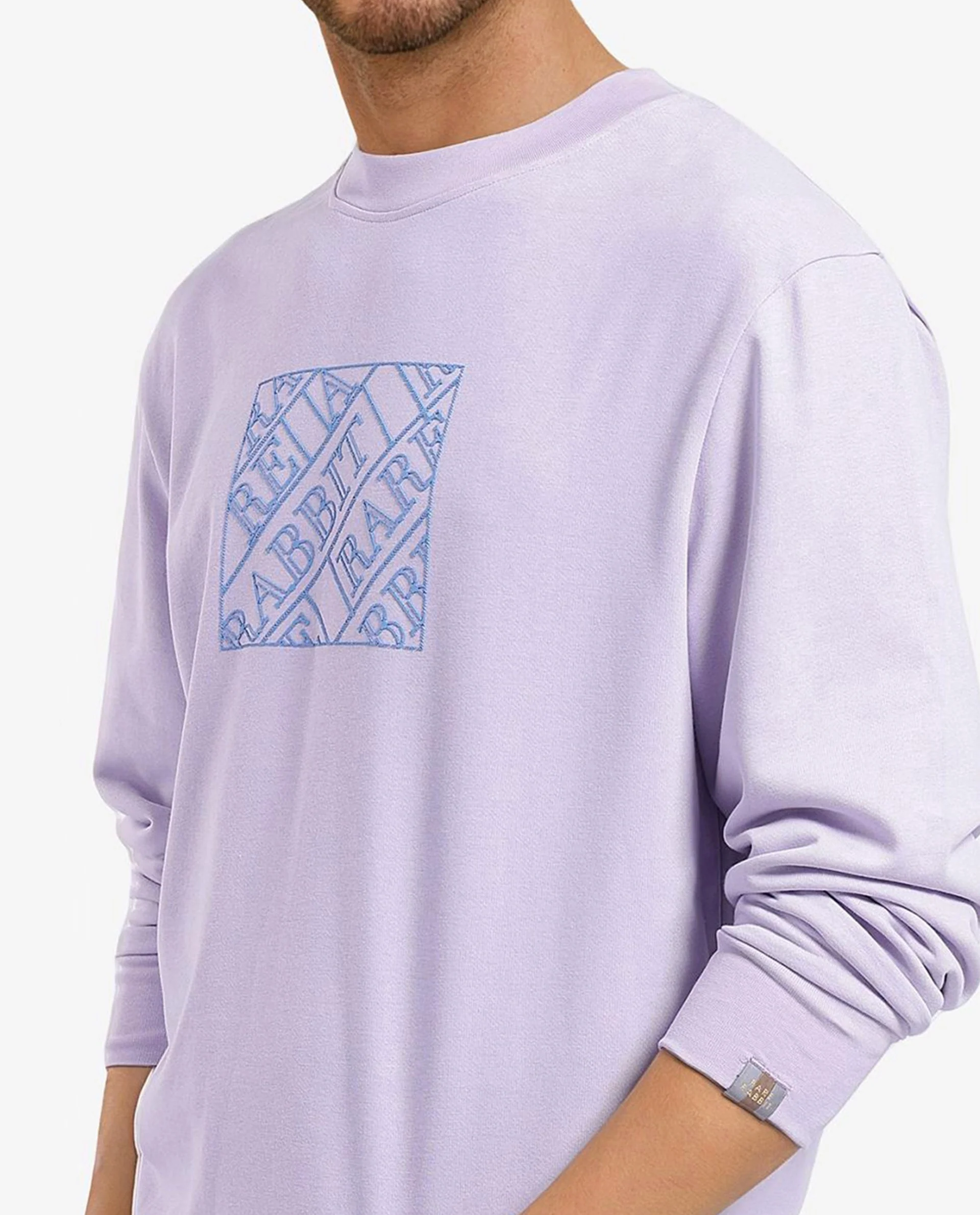 Rare Rabbit Men's Axton Pastel Purple Cotton Graphic Print Regular Fit Full Sleeve Crew Neck Sweatshirt - Image 4