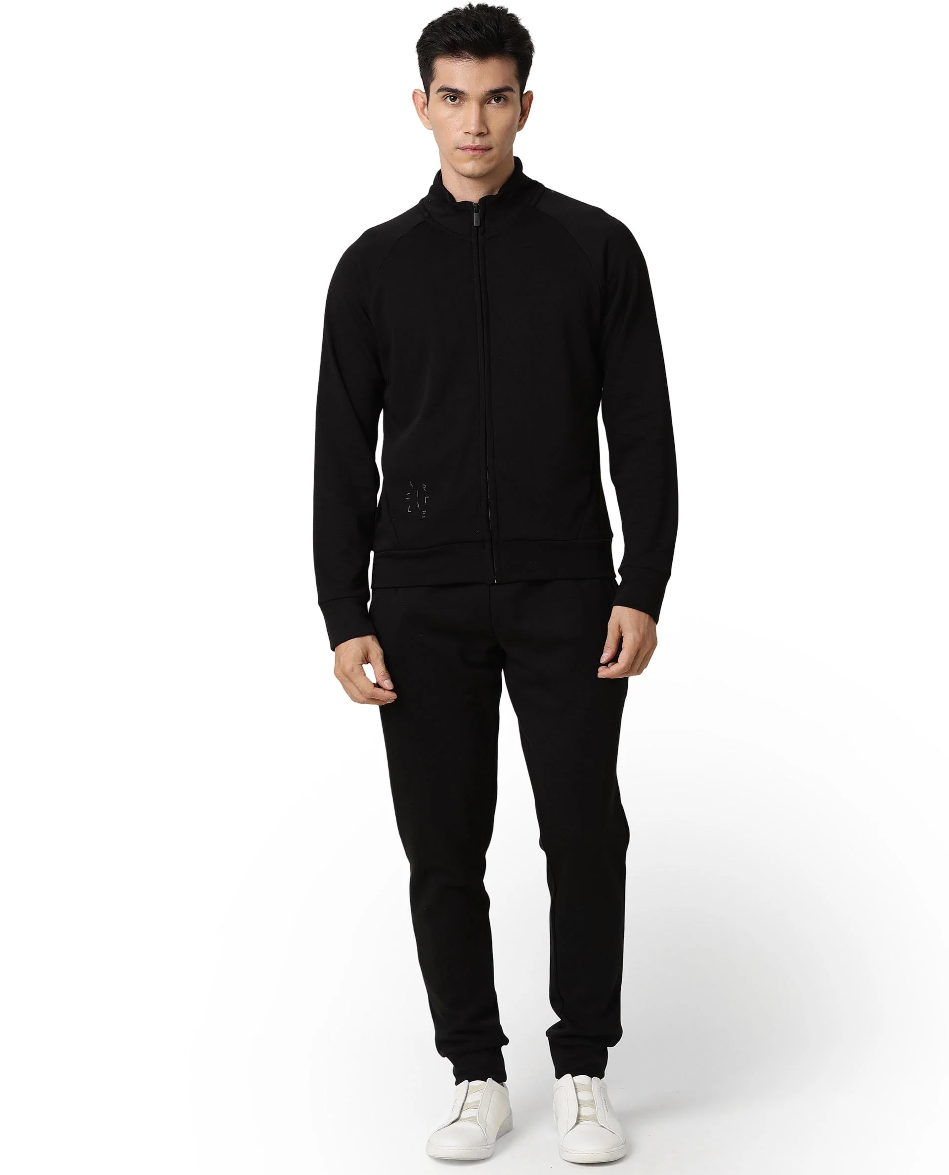 Rare Rabbit Articale Men's Azil Double Black High Neck Zip-Up Jacket - Image 2