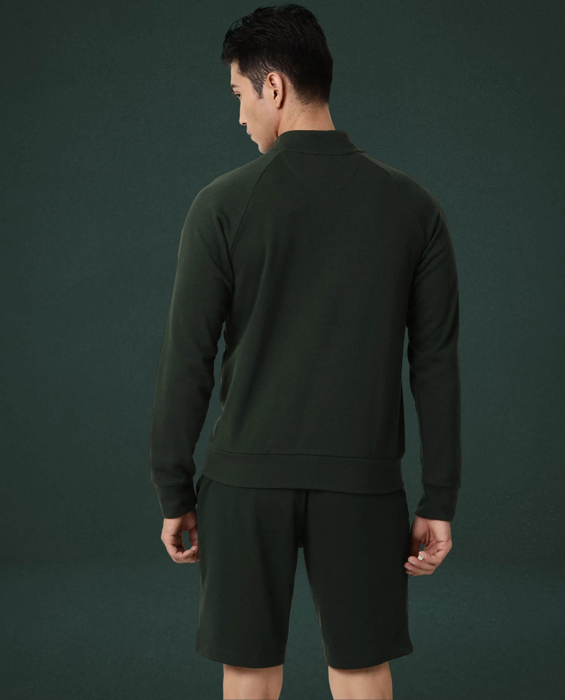 Rare Rabbit Articale Men's Azil Mountain Green High Neck Zip-Up Jacket - Image 6