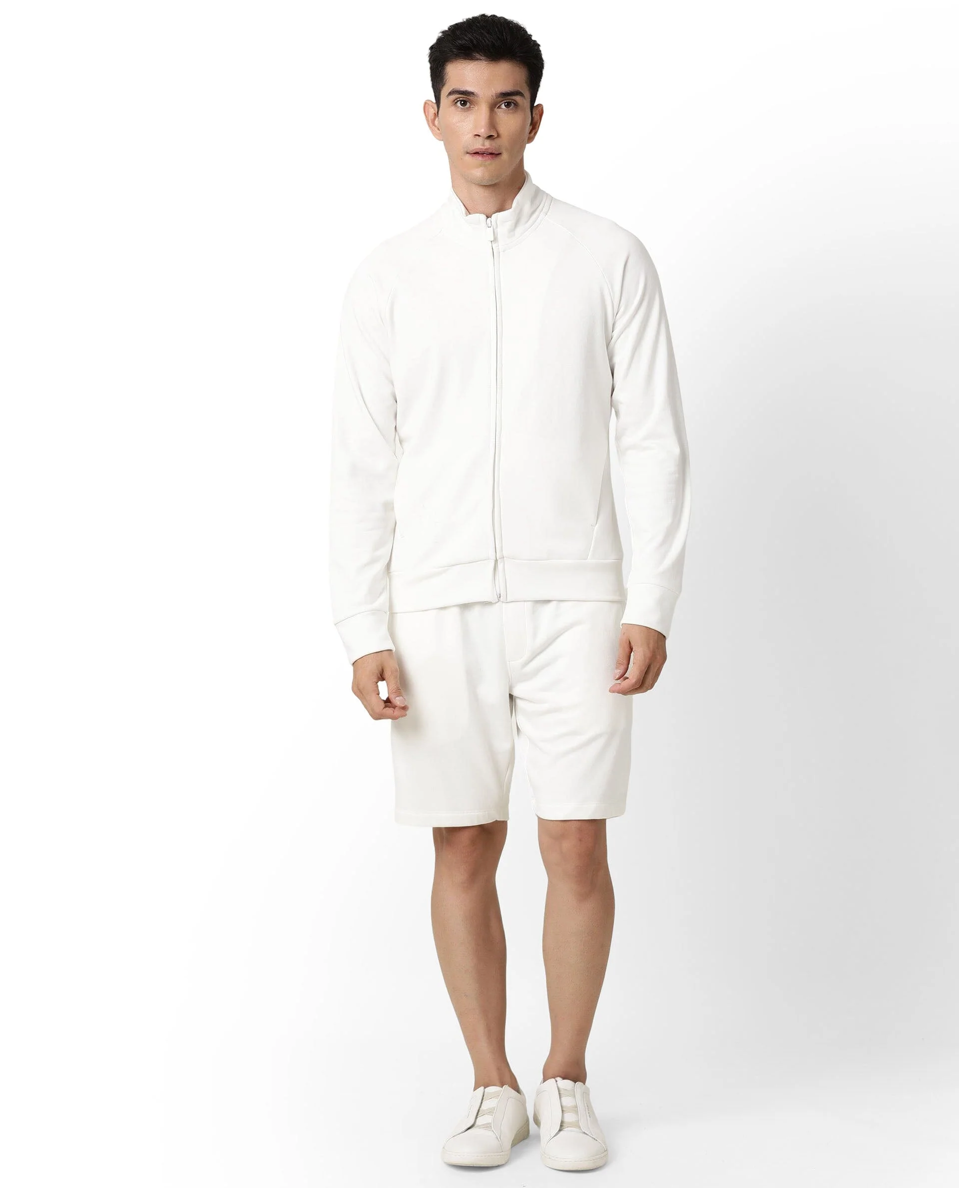 Rare Rabbit Articale Men's Azil Ivory White High Neck Zip-Up Jacket - Image 2