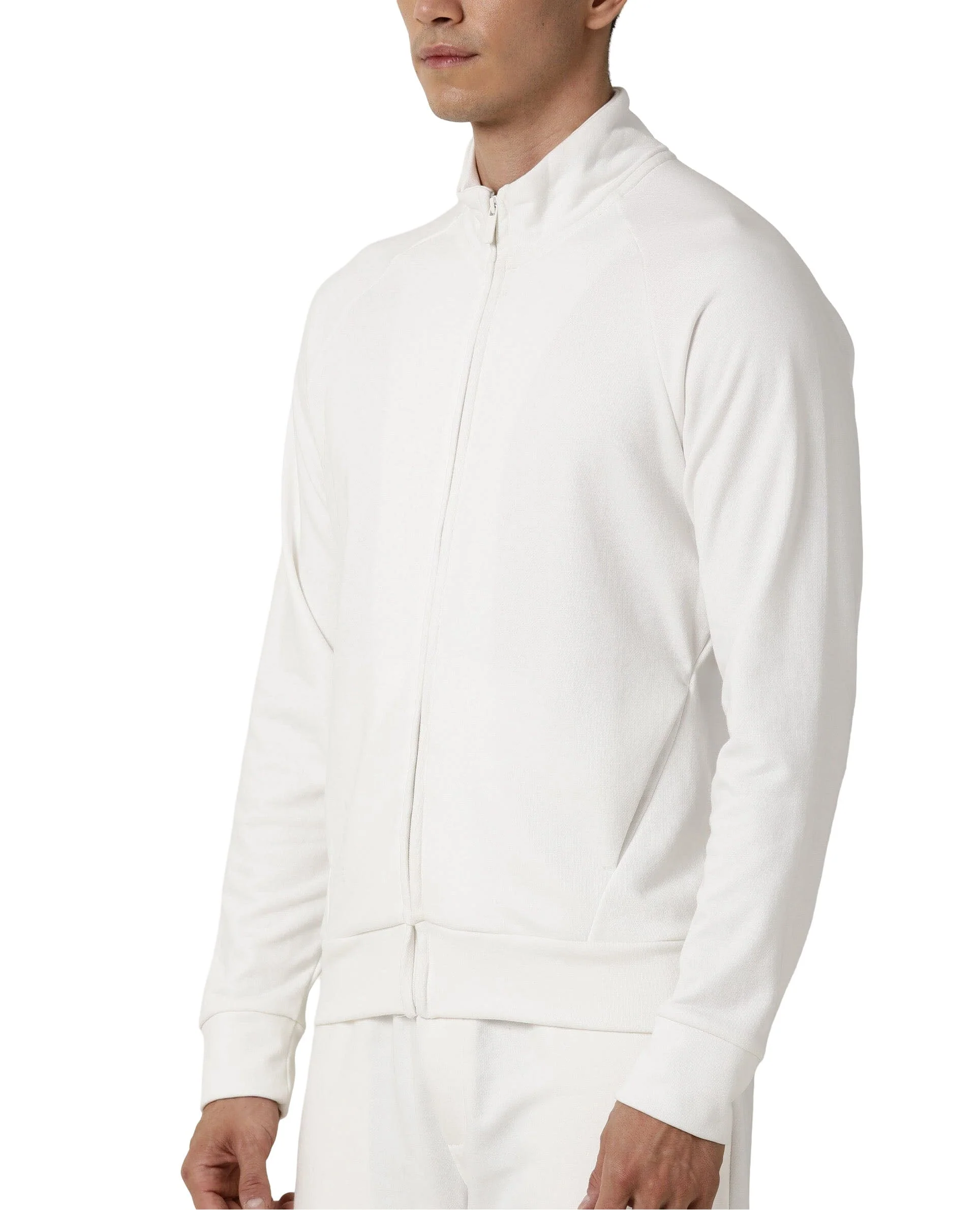 Rare Rabbit Articale Men's Azil Ivory White High Neck Zip-Up Jacket - Image 4