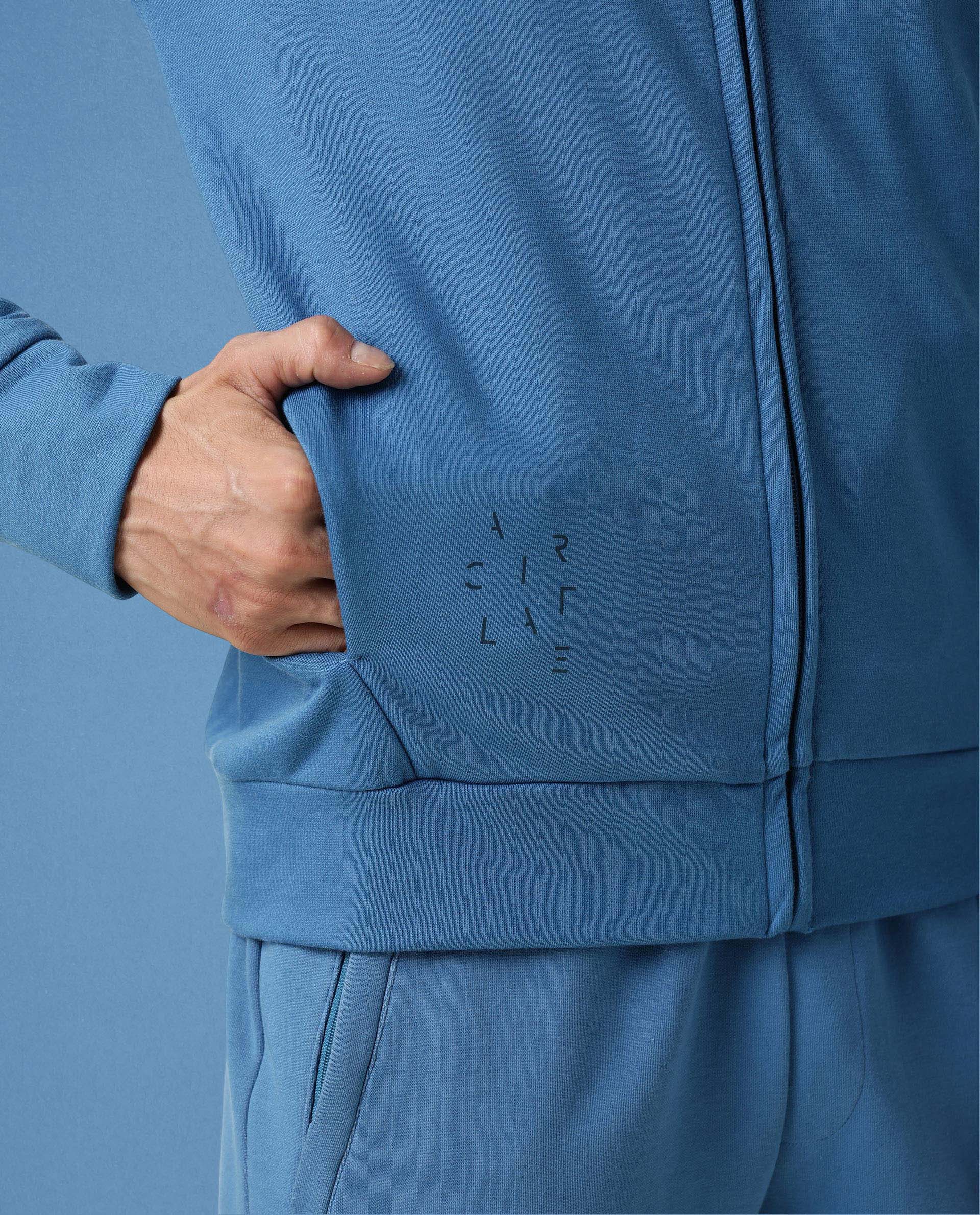 Rare Rabbit Articale Men's Azil Enamel Blue High Neck Zip-Up Jacket - Image 4