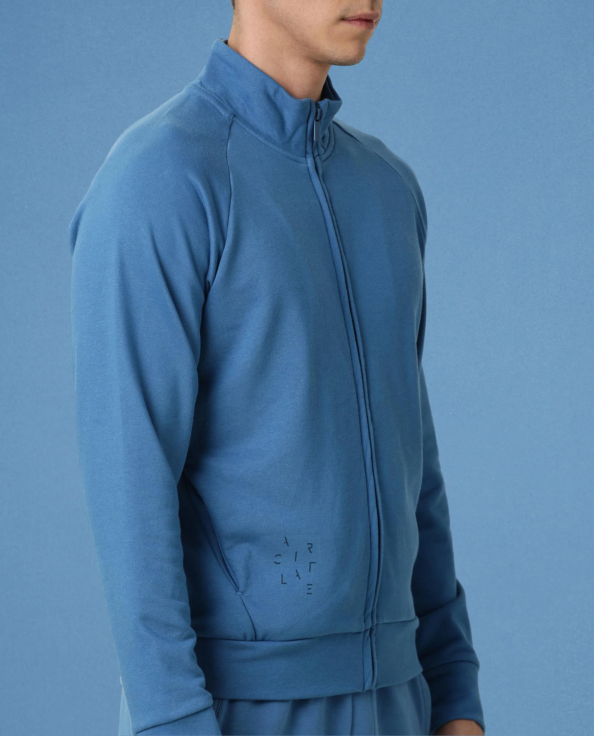 Rare Rabbit Articale Men's Azil Enamel Blue High Neck Zip-Up Jacket - Image 5