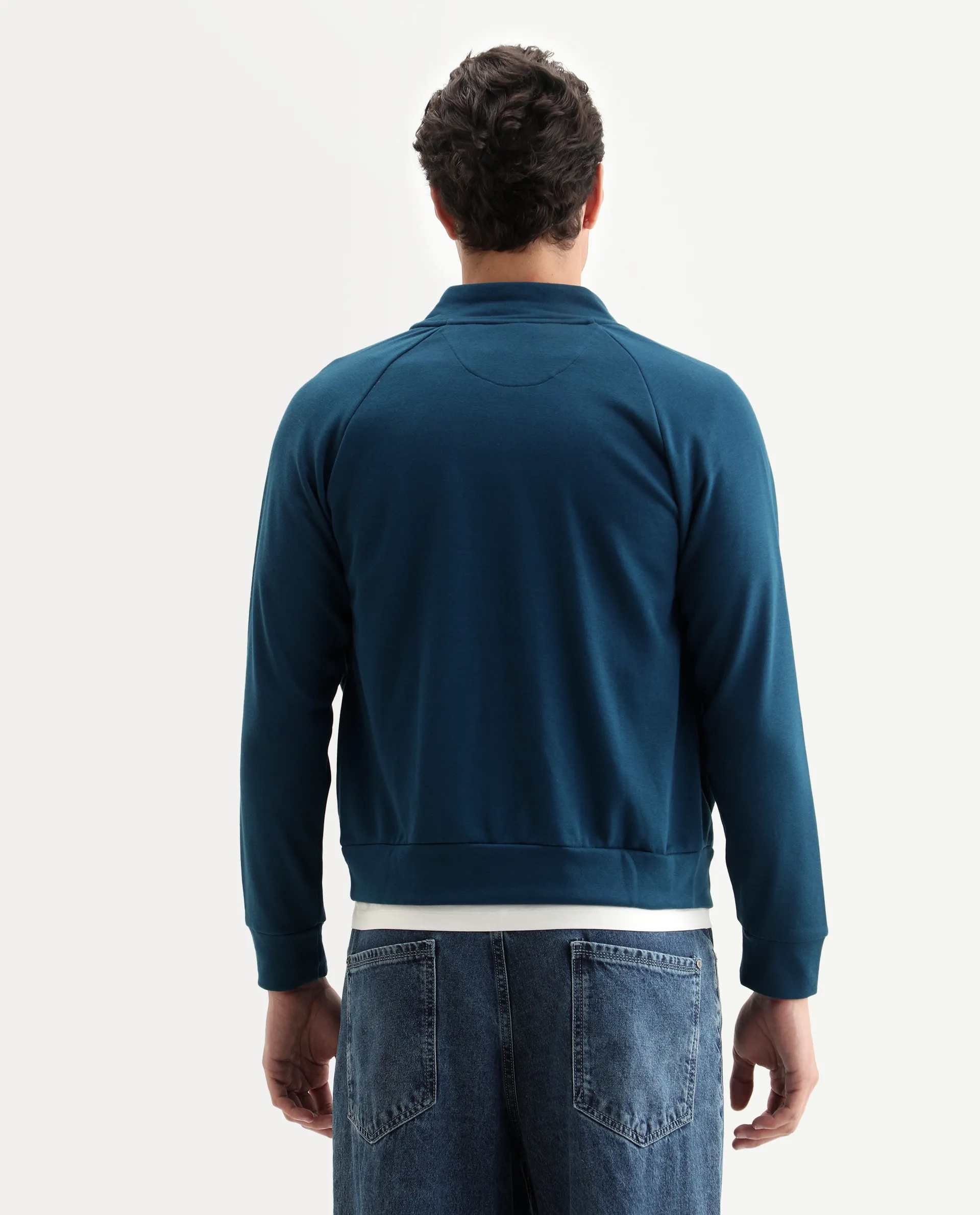 Rare Rabbit Articale Men's Azil Oyester Teal High Neck Zip-Up Jacket - Image 7