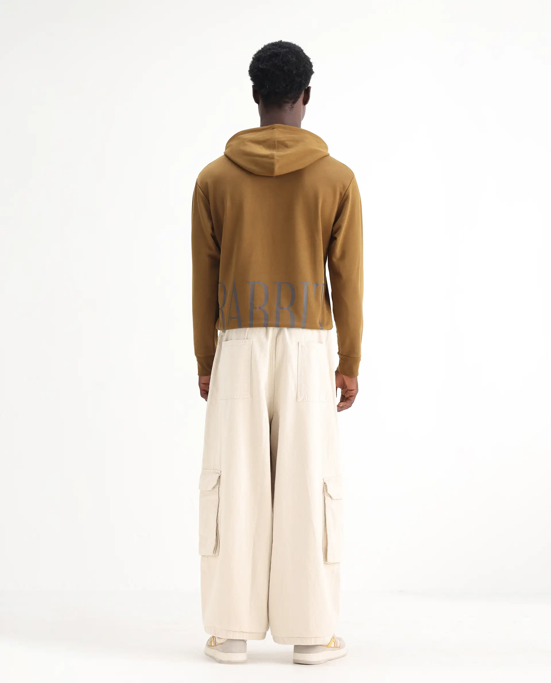 Rare Rabbit Men's Azort Beige Cotton Plain Baggy Fit Jeans - Image 9