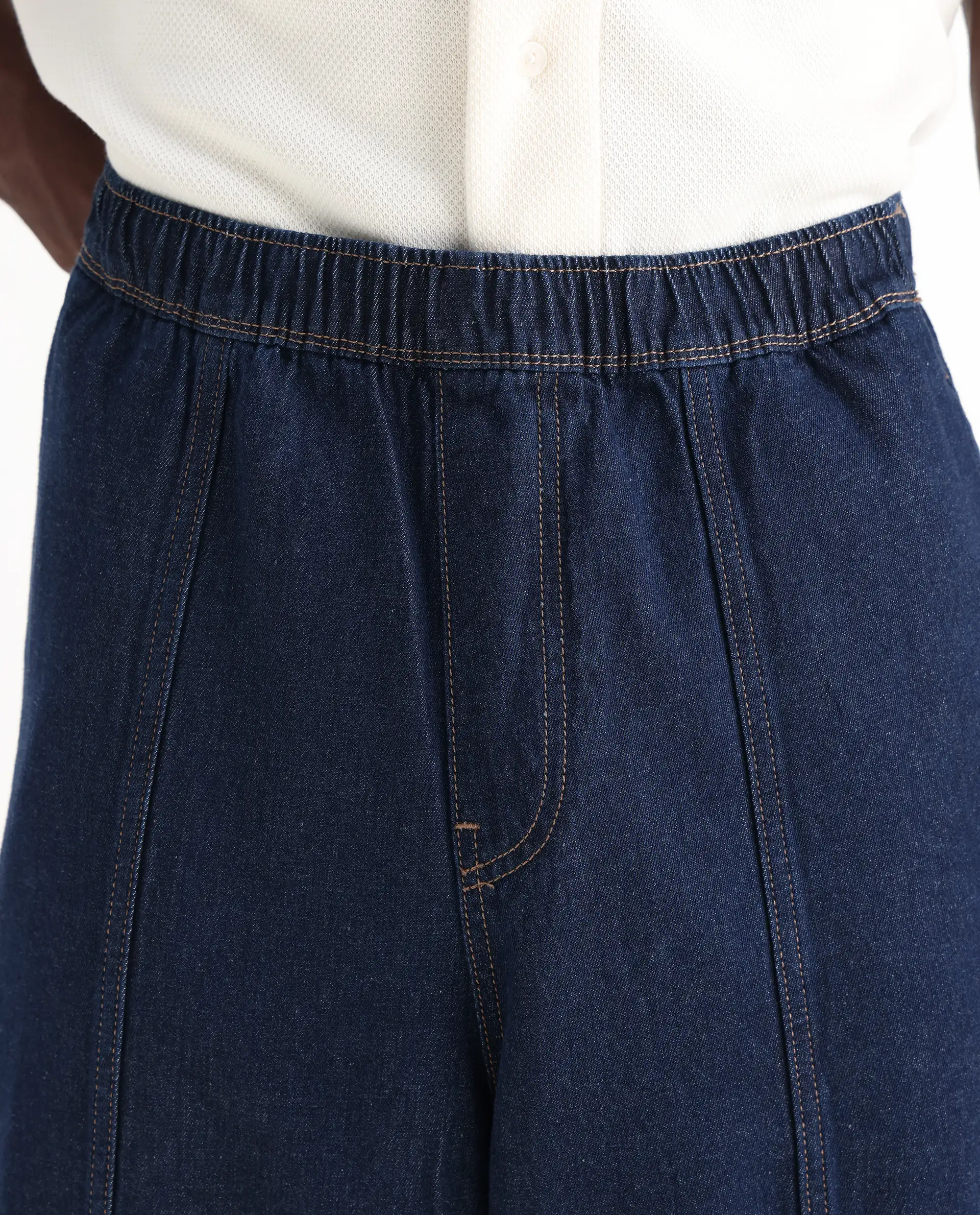 Rare Rabbit Men's Azort Blue Cotton Plain Baggy Fit Jeans - Image 4