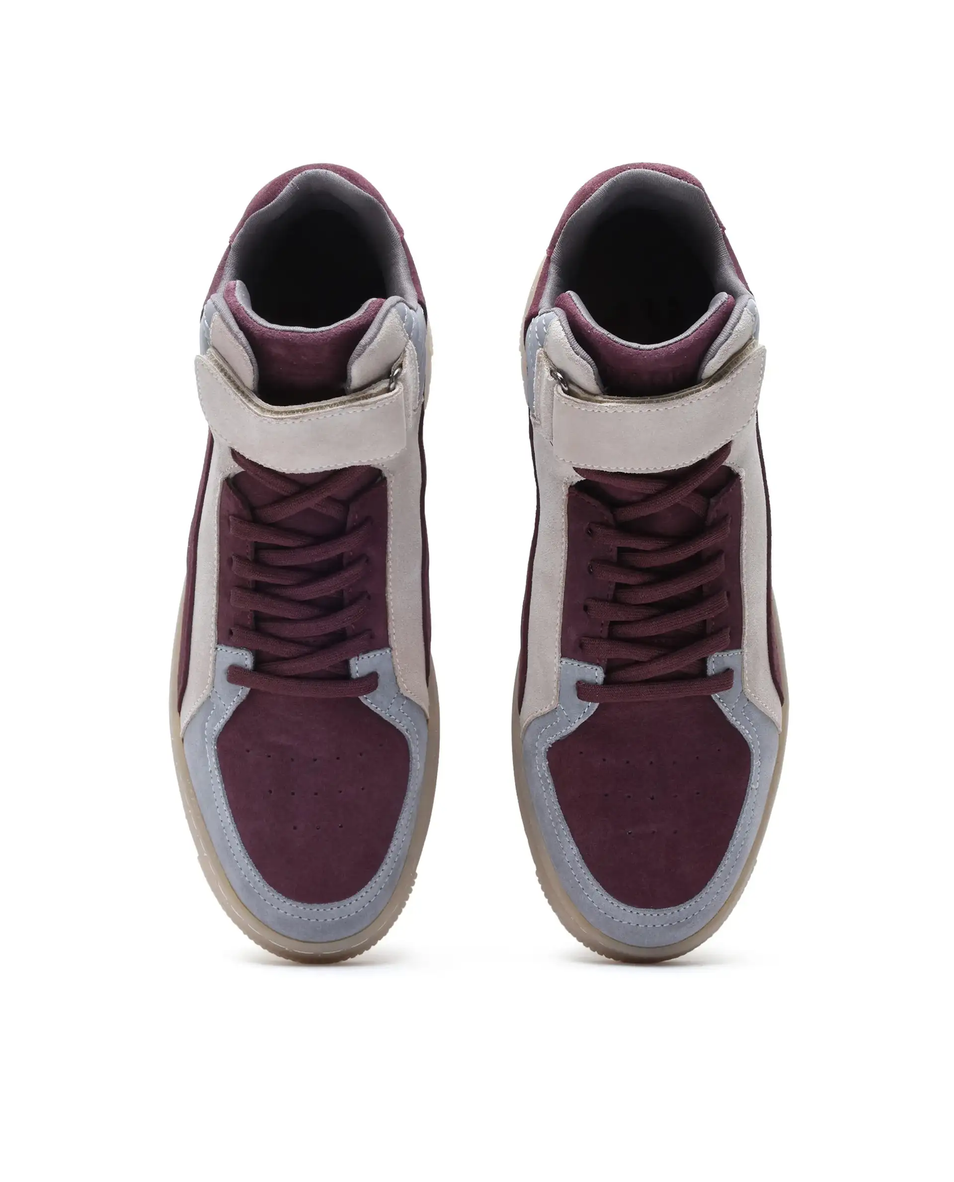 Rare Rabbit Men's Bacu Burgundy Lace-Up Suede Leather Closure Boots - Image 4