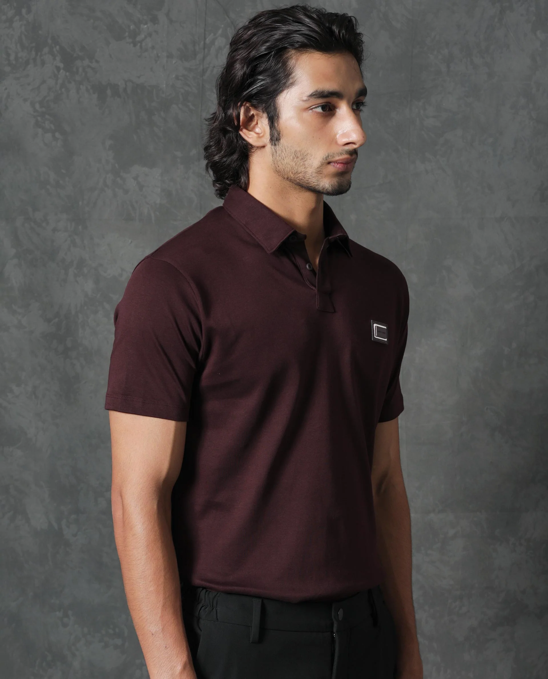 Rare Rabbit Men's Badger-1 Maroon Cotton Plain Regular Fit Half Sleeve Polo - Image 8