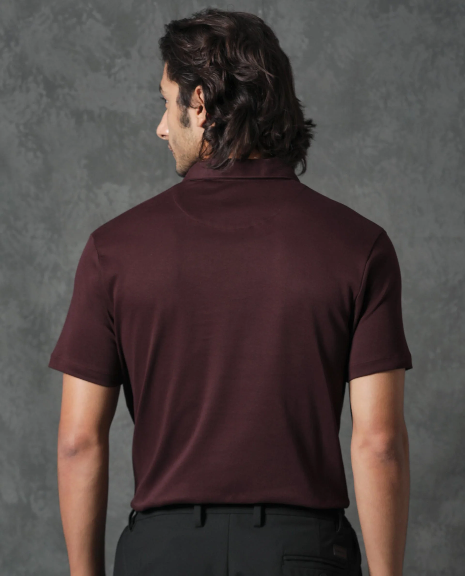Rare Rabbit Men's Badger-1 Maroon Cotton Plain Regular Fit Half Sleeve Polo - Image 9