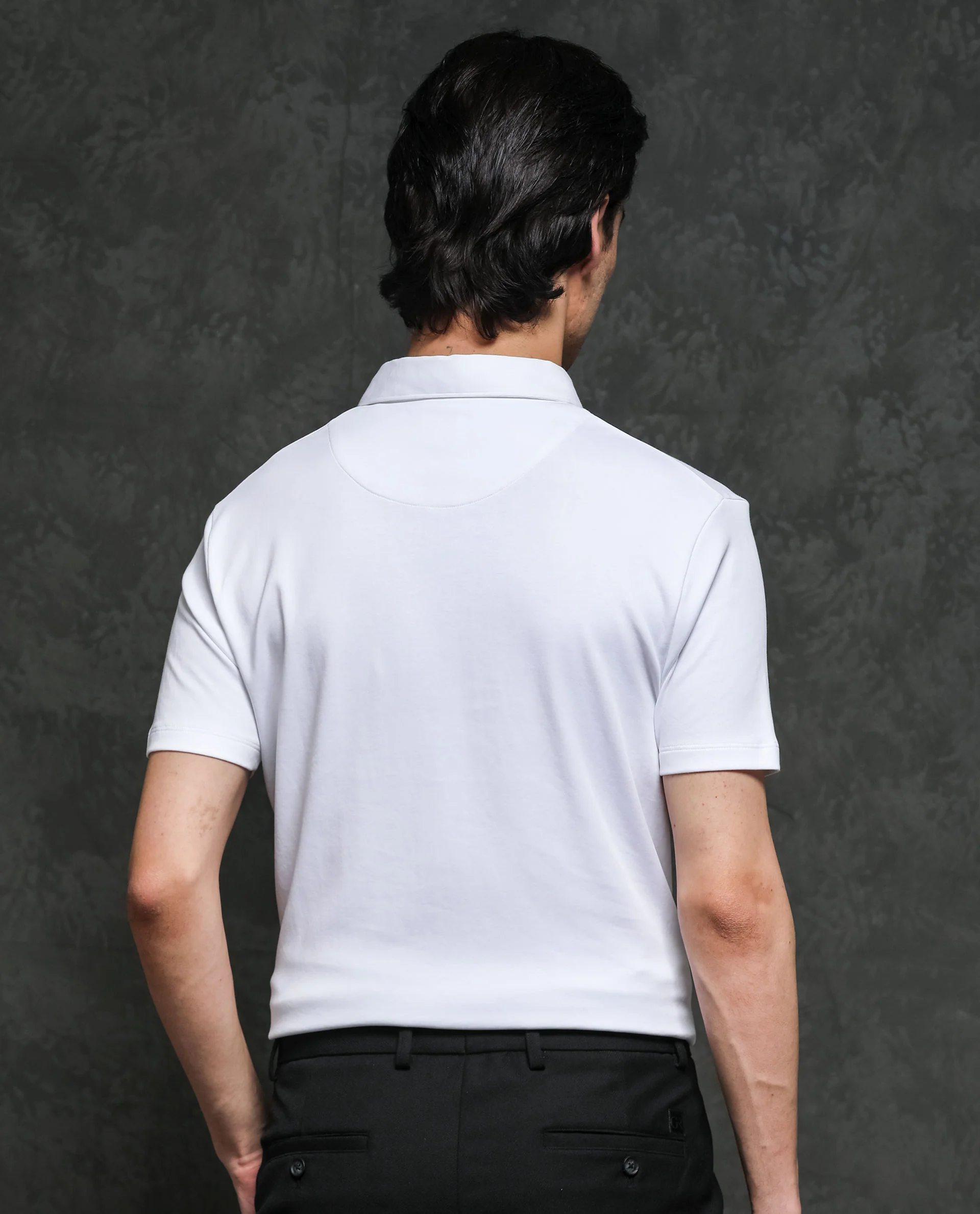 Rare Rabbit Men's Badger-1 White Cotton Plain Regular Fit Half Sleeve Polo - Image 8