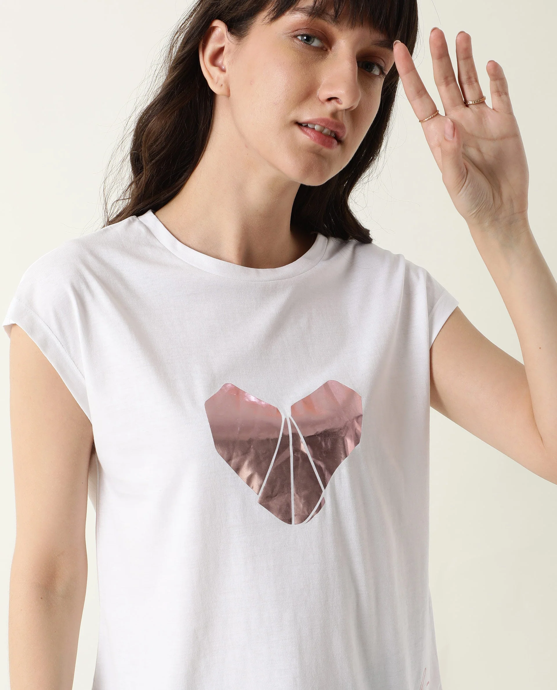Rareism Womens Baga White T-Shirt Cotton Fabric Crew Neck Short Sleeve - Image 3