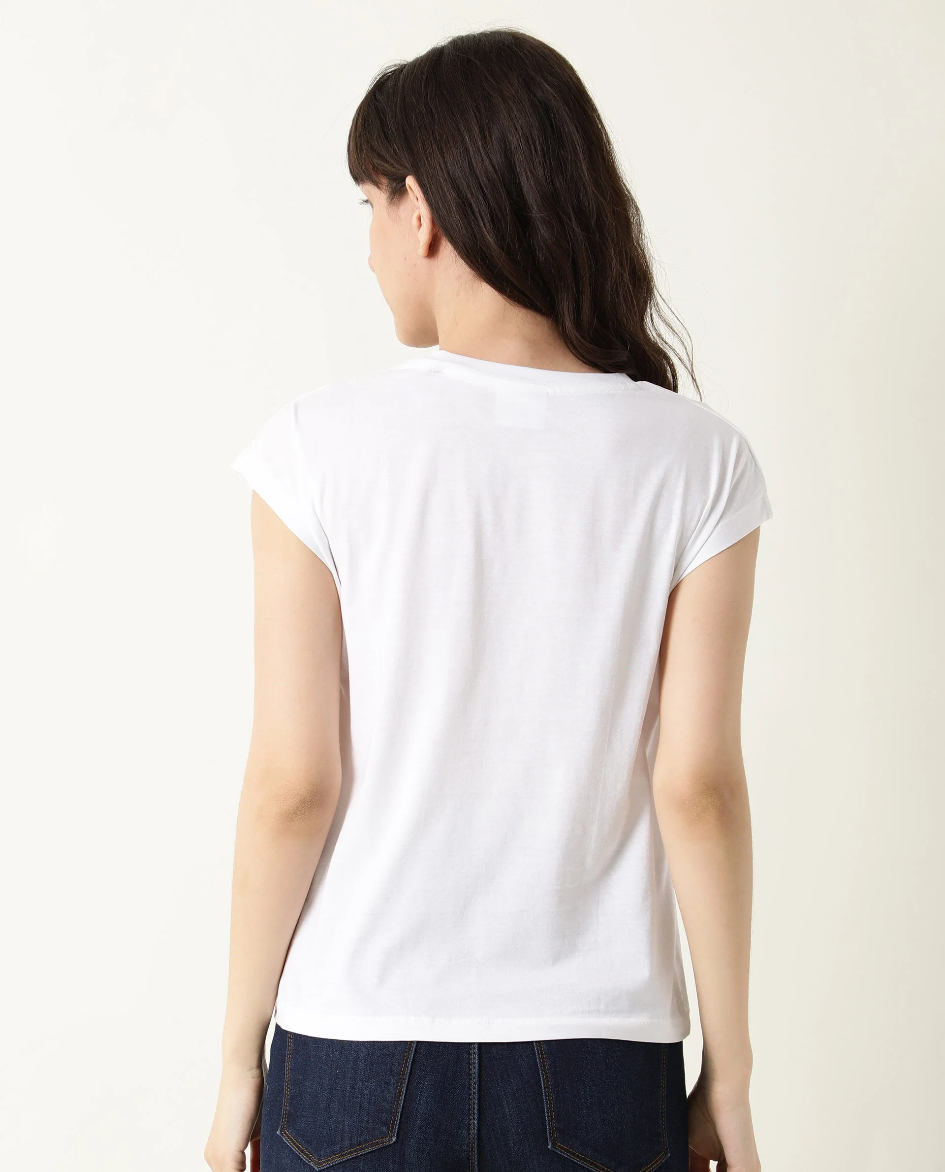 Rareism Womens Baga White T-Shirt Cotton Fabric Crew Neck Short Sleeve - Image 6