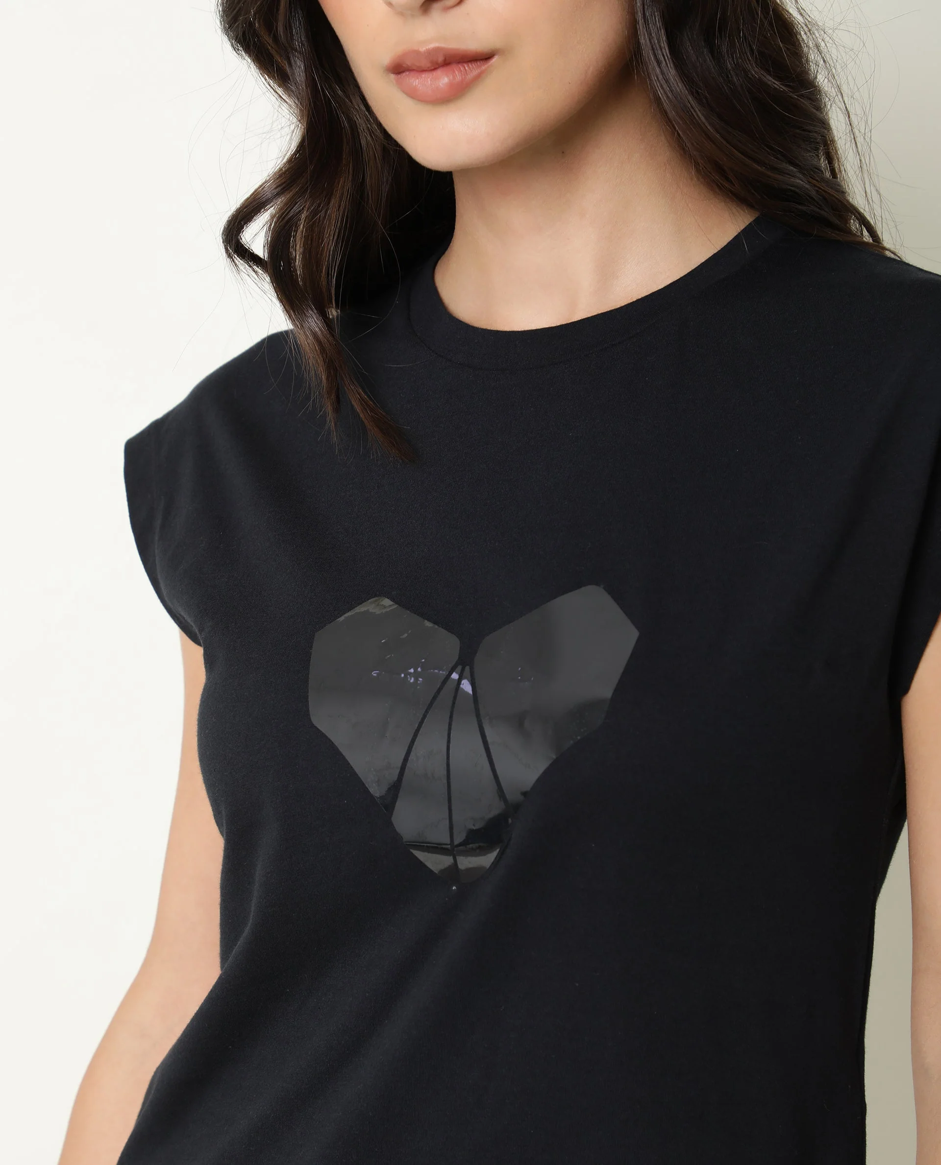 Rareism Womens Baga Black T-Shirt Cotton Fabric Crew Neck Short Sleeve - Image 3