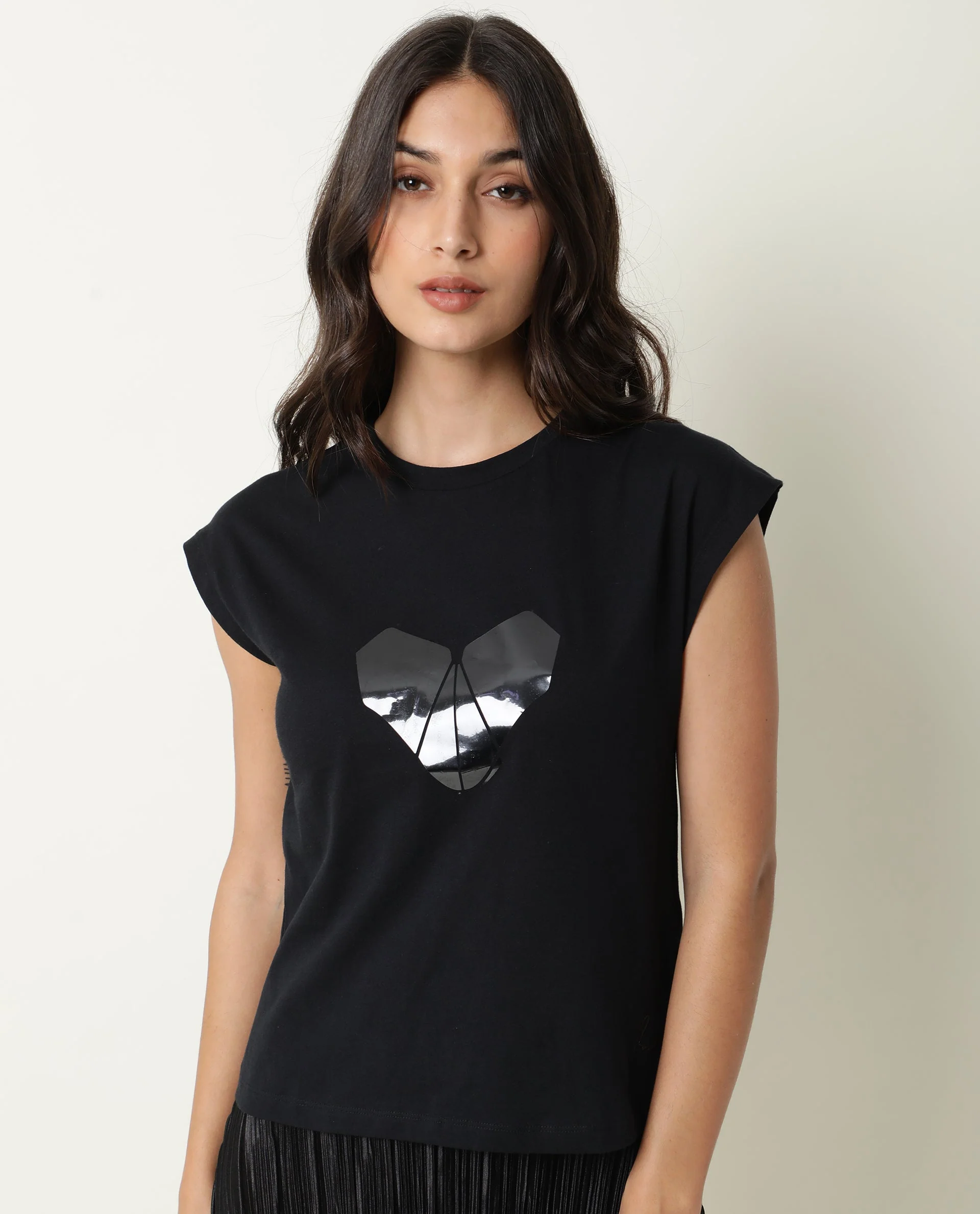 Rareism Womens Baga Black T-Shirt Cotton Fabric Crew Neck Short Sleeve - Image 4