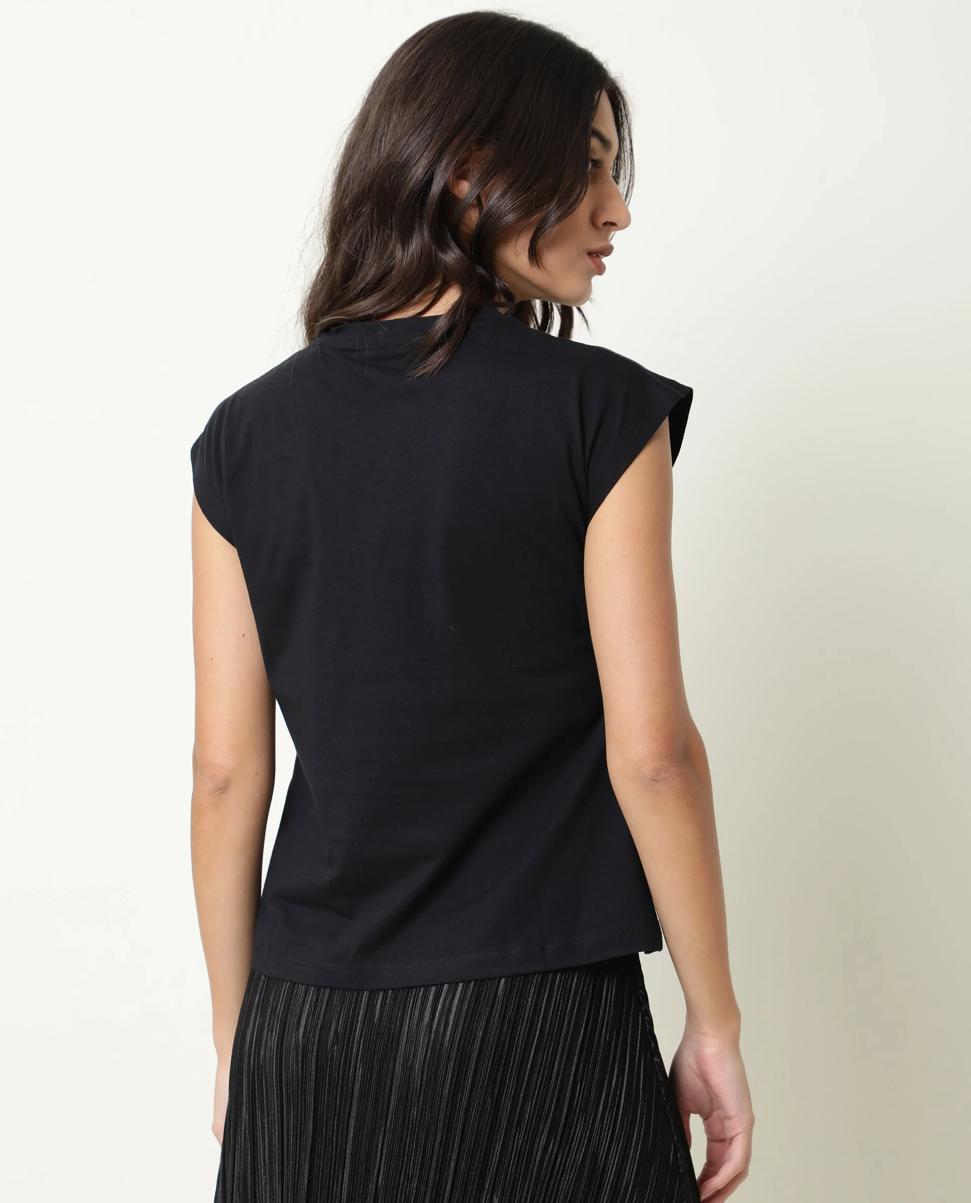 Rareism Womens Baga Black T-Shirt Cotton Fabric Crew Neck Short Sleeve - Image 6