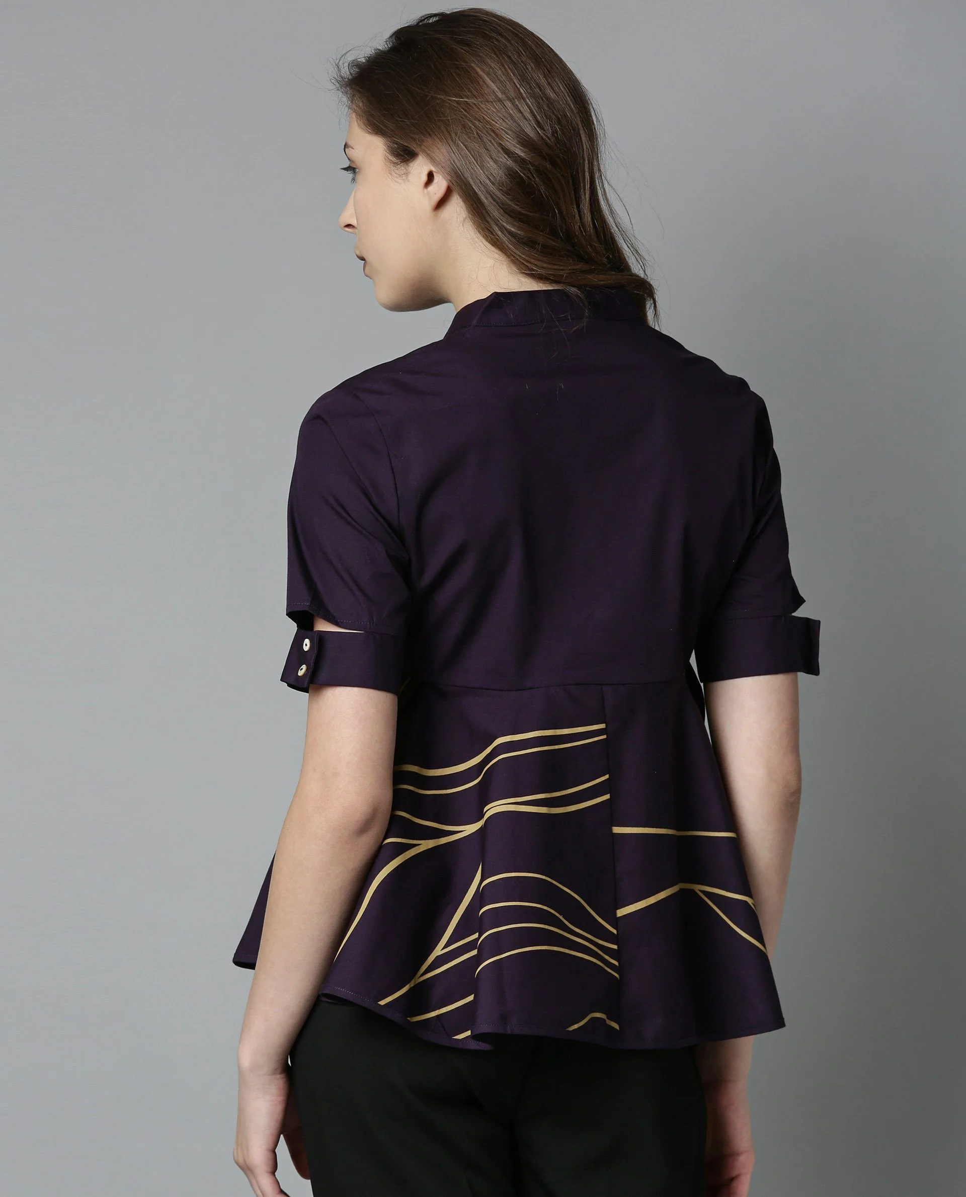 Rareism Women Bahama Purple Top Short Sleeves Solid - Image 5