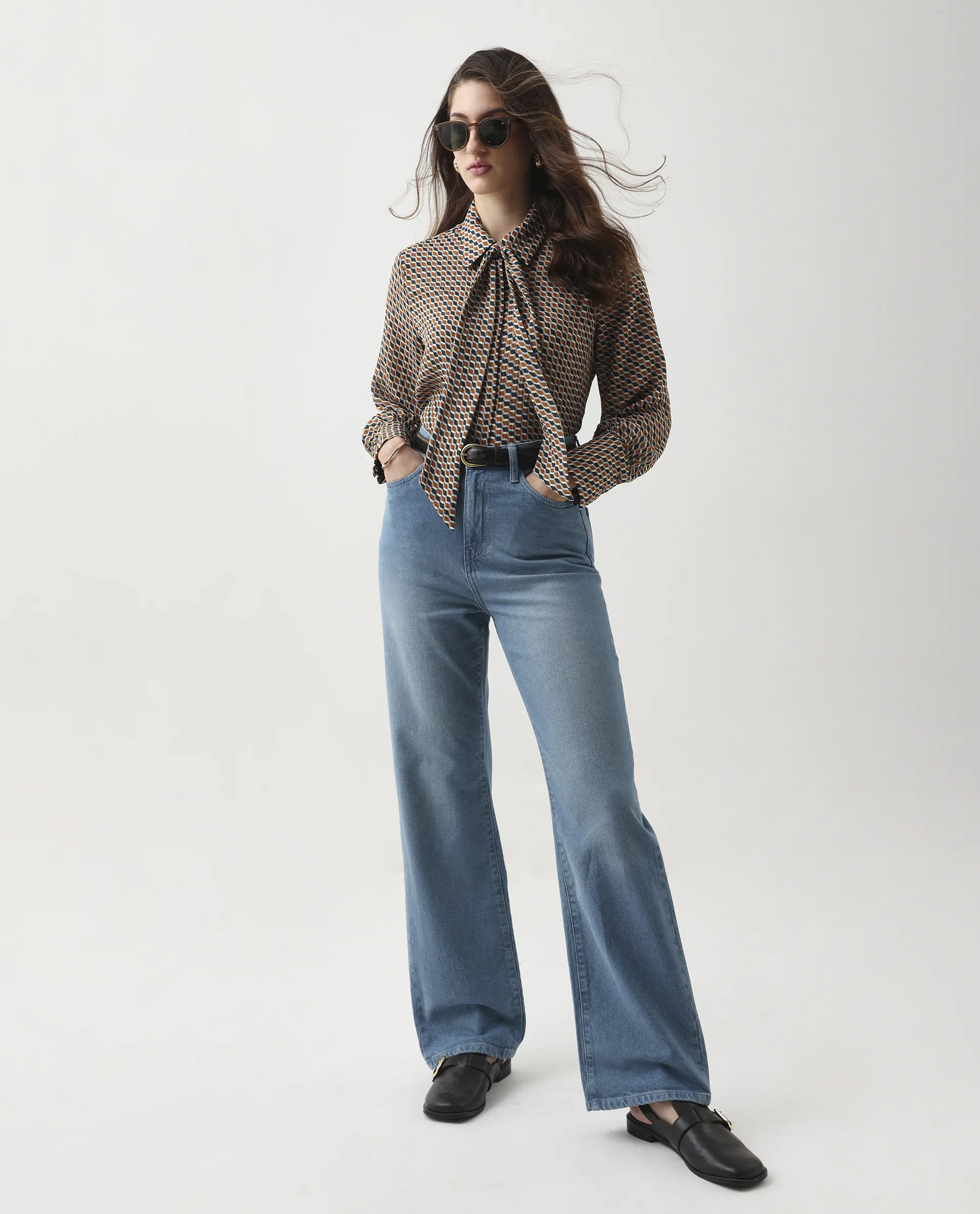 Rareism Women's Bajor Multi Polyester Cuffed Sleeve Collared Neck Regular Fit Shirt - Image 6