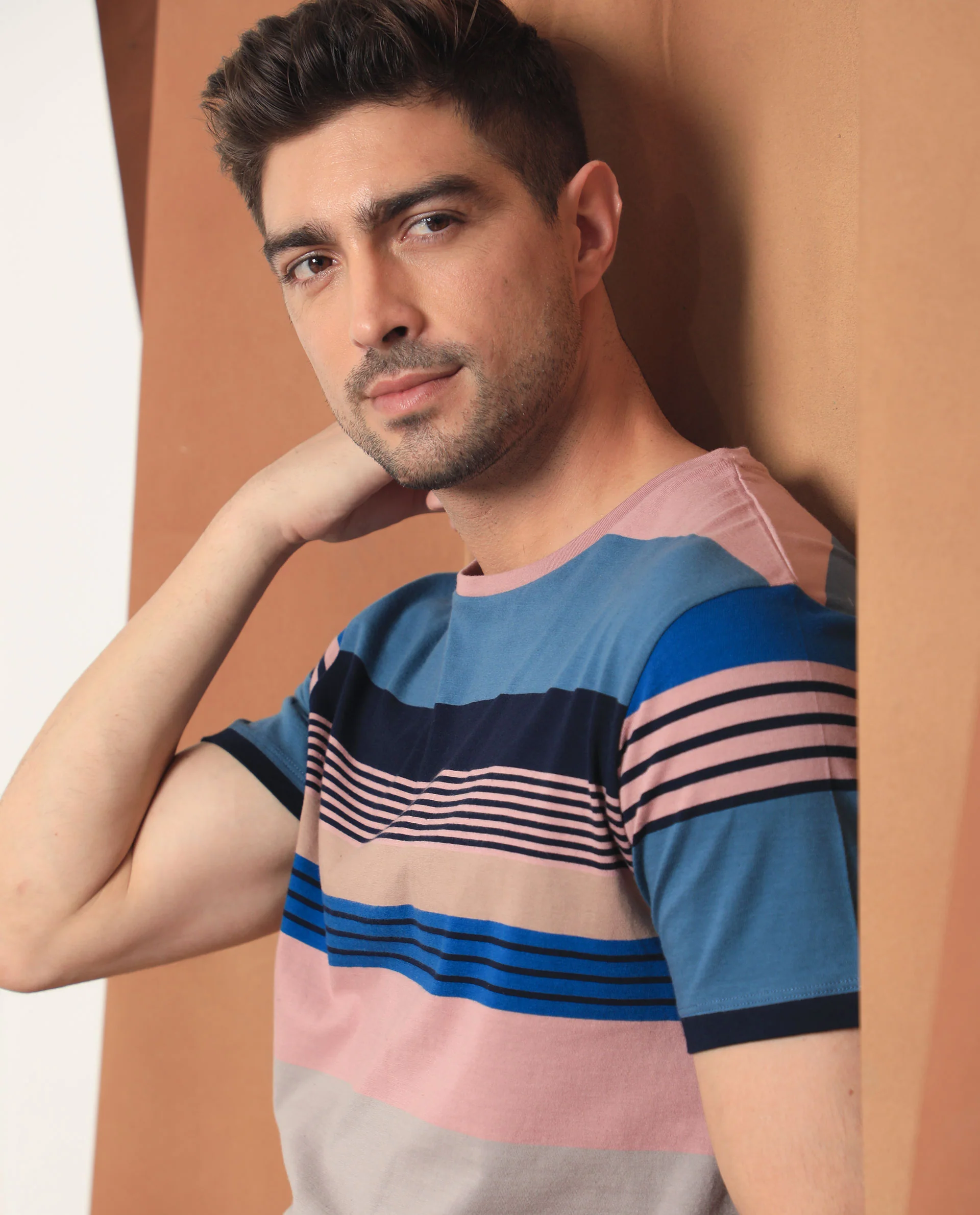 Rare Rabbit Men's Bakerr Blue Regular Fit T-Shirt - Image 5
