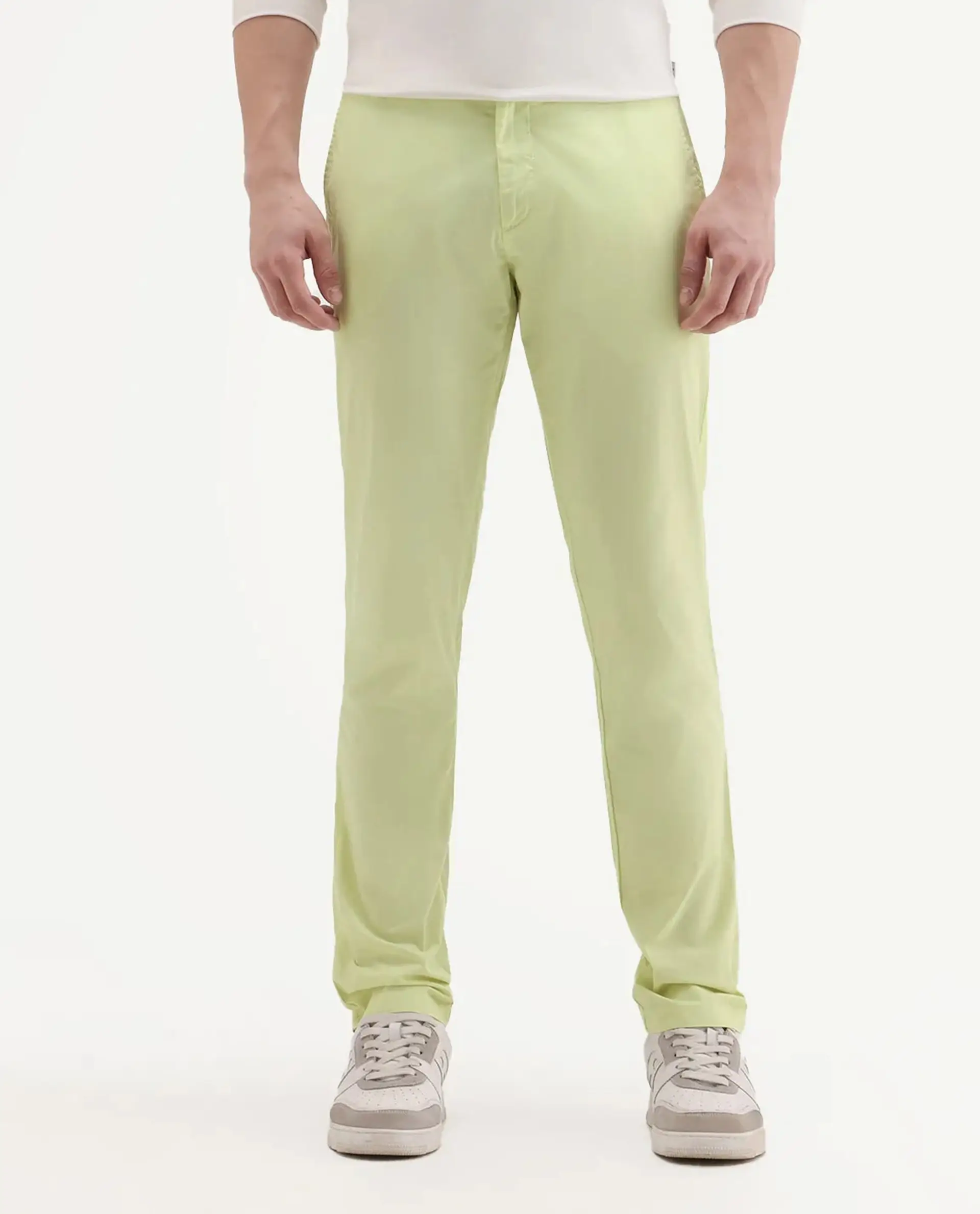 Rare Rabbit Men's Bake Yellow Cotton Plain Regular Fit Trouser - Image 9