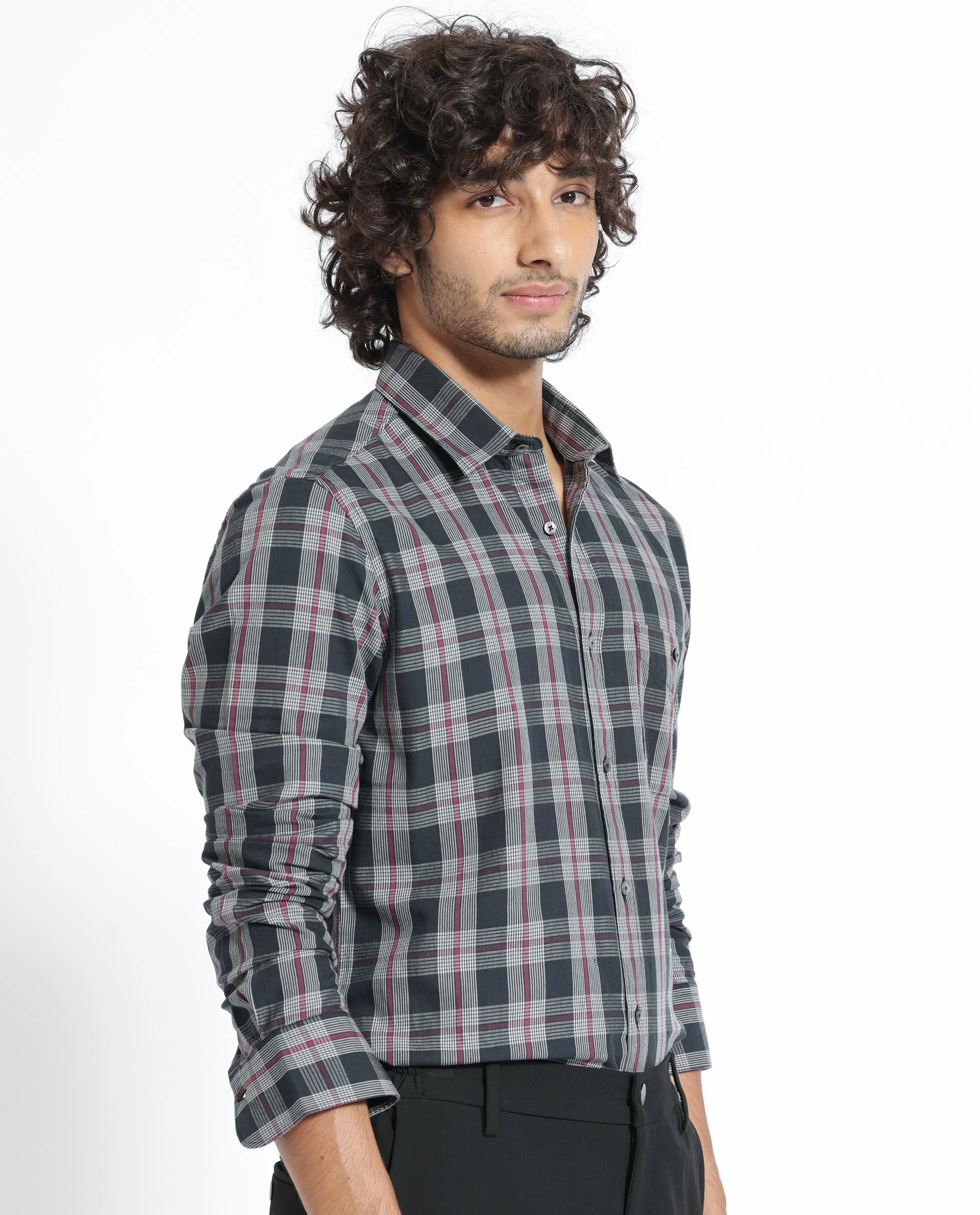 Rare Rabbit Men's Bale Black Cotton Checked Print Regular Fit Full Sleeve Collared Shirt - Image 11