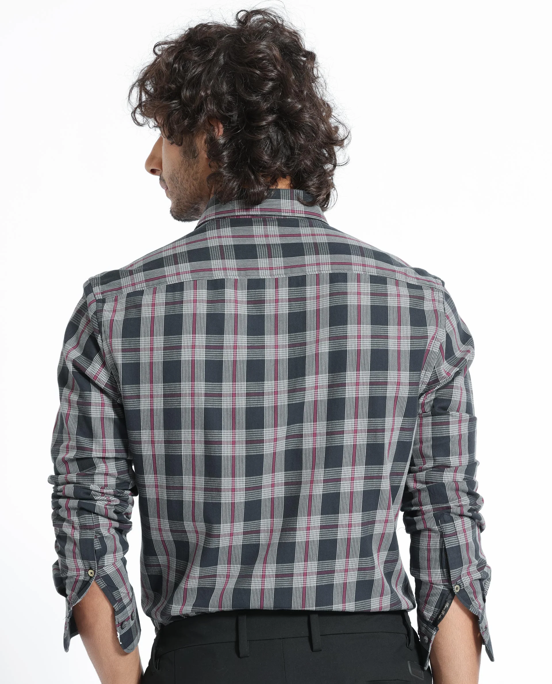 Rare Rabbit Men's Bale Black Cotton Checked Print Regular Fit Full Sleeve Collared Shirt - Image 8