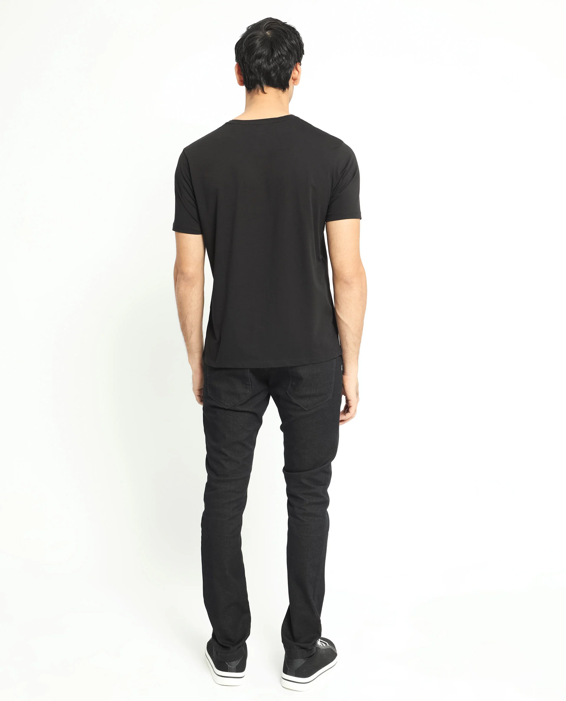Rare Rabbit Men's Balta Black Cotton Graphic Print Slim Fit Half Sleeve Crew Neck T-Shirt - Image 12