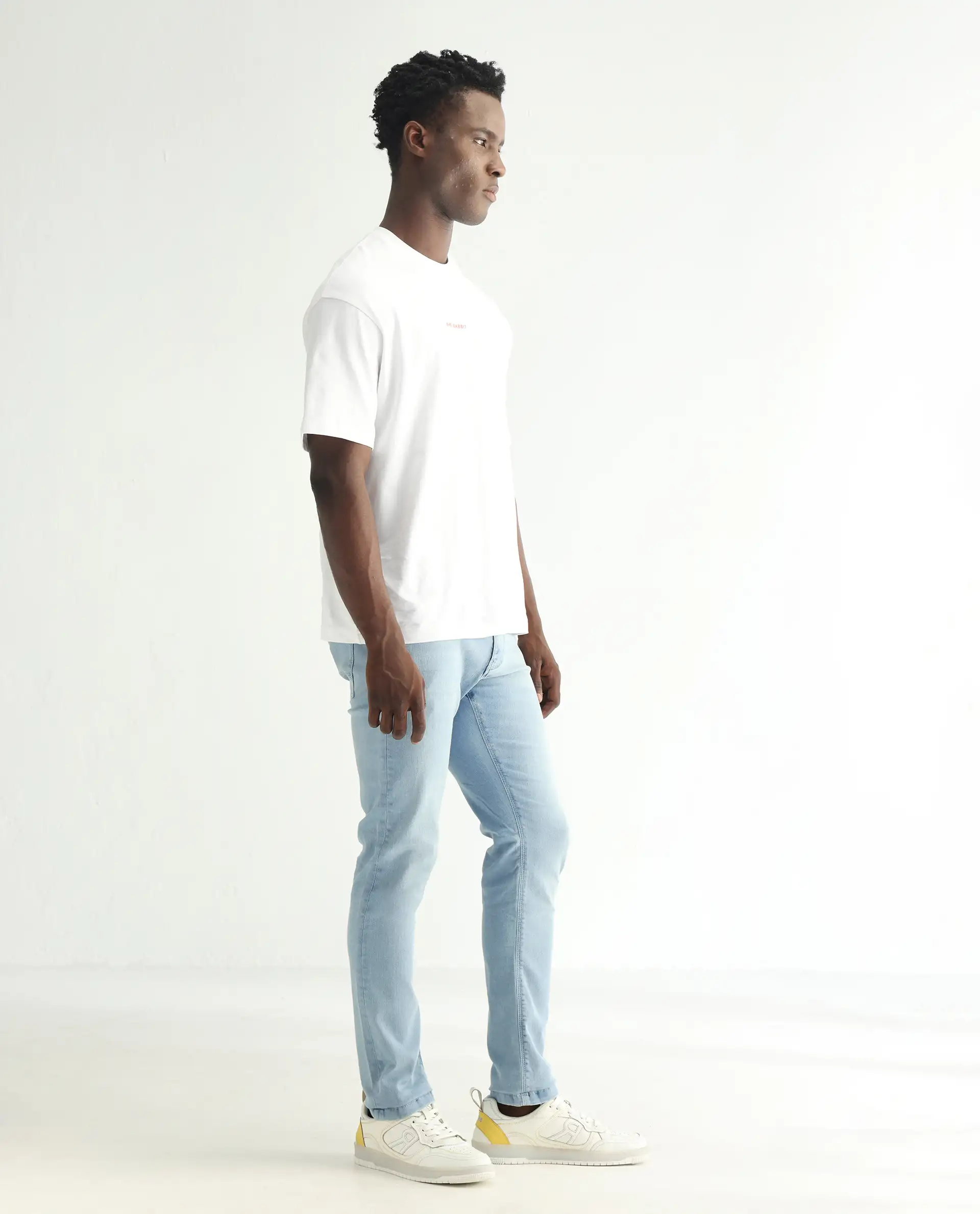 Rare Rabbit Men's Baltoy Blue Cotton Plain Hawk Slim Fit Jeans - Image 5