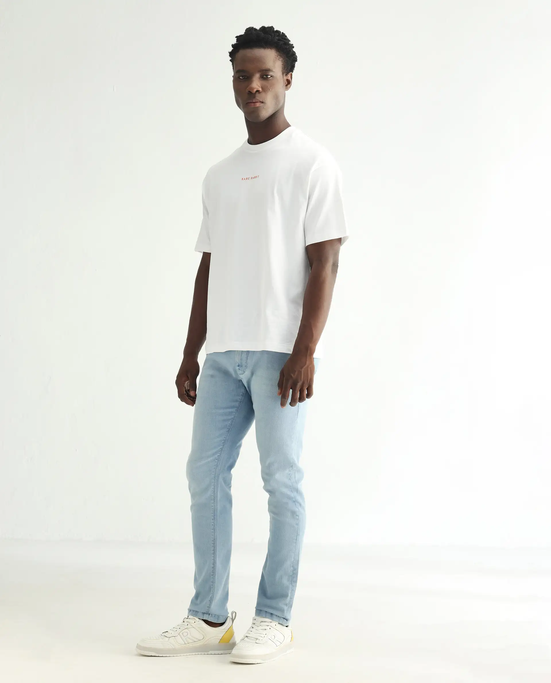 Rare Rabbit Men's Baltoy Blue Cotton Plain Hawk Slim Fit Jeans - Image 6