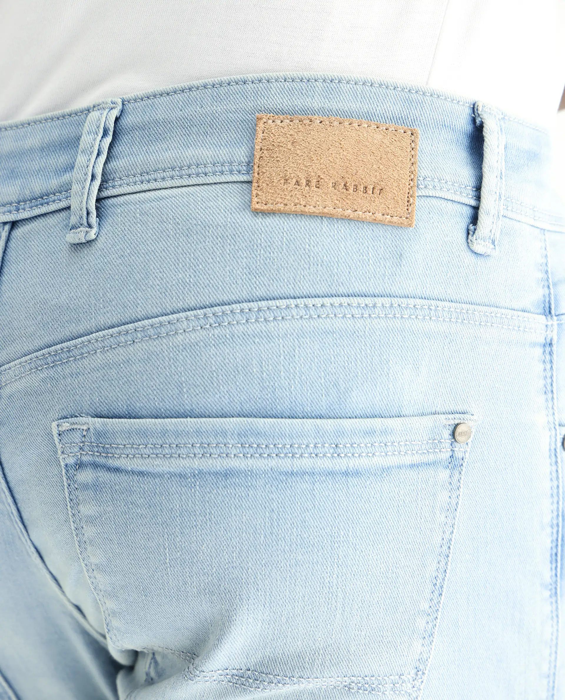 Rare Rabbit Men's Baltoy Blue Cotton Plain Hawk Slim Fit Jeans - Image 9