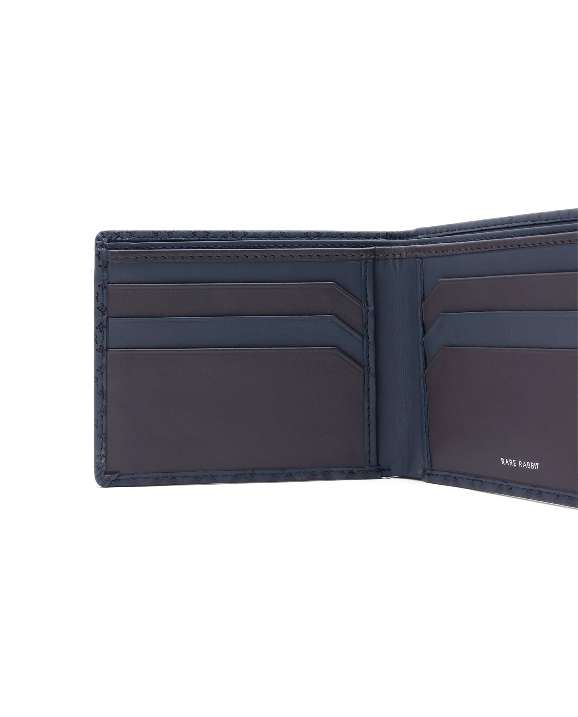 Rare Rabbit Men's Bamb Blue Bi-Fold Slim Rfid Embossed Wallet - Image 2