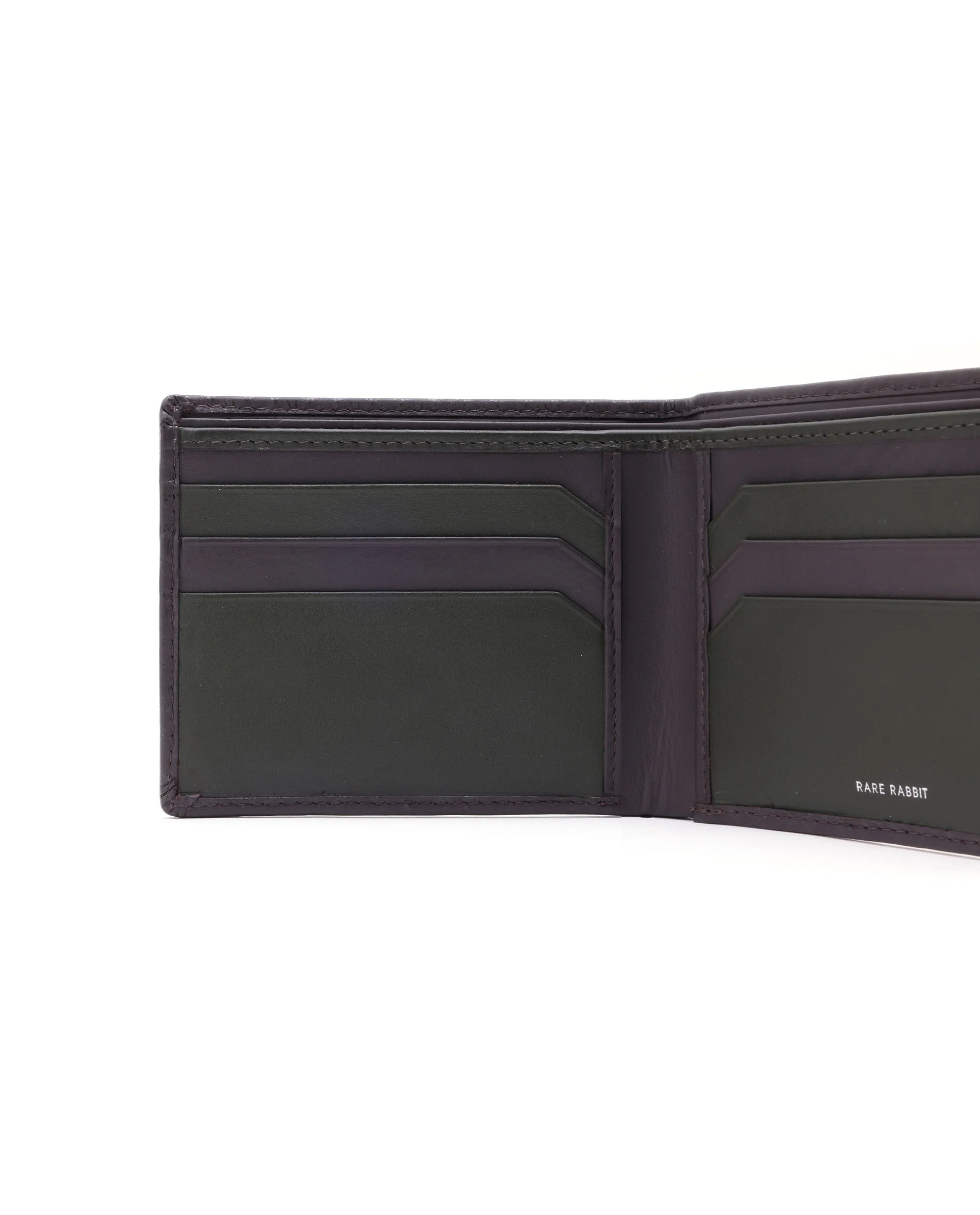 Rare Rabbit Men's Bamb Brown Bi-Fold Slim Rfid Embossed Wallet - Image 3