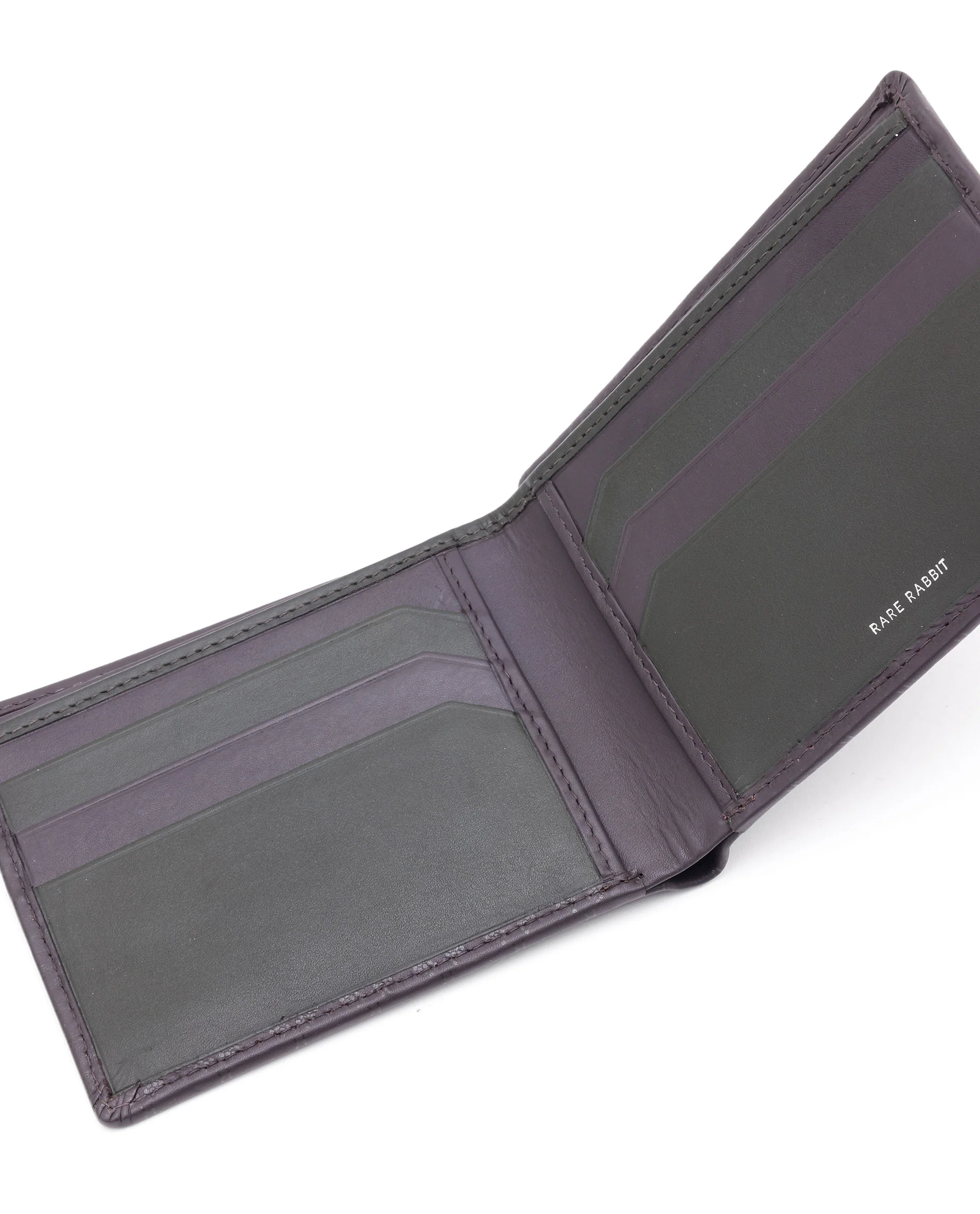 Rare Rabbit Men's Bamb Brown Bi-Fold Slim Rfid Embossed Wallet - Image 4