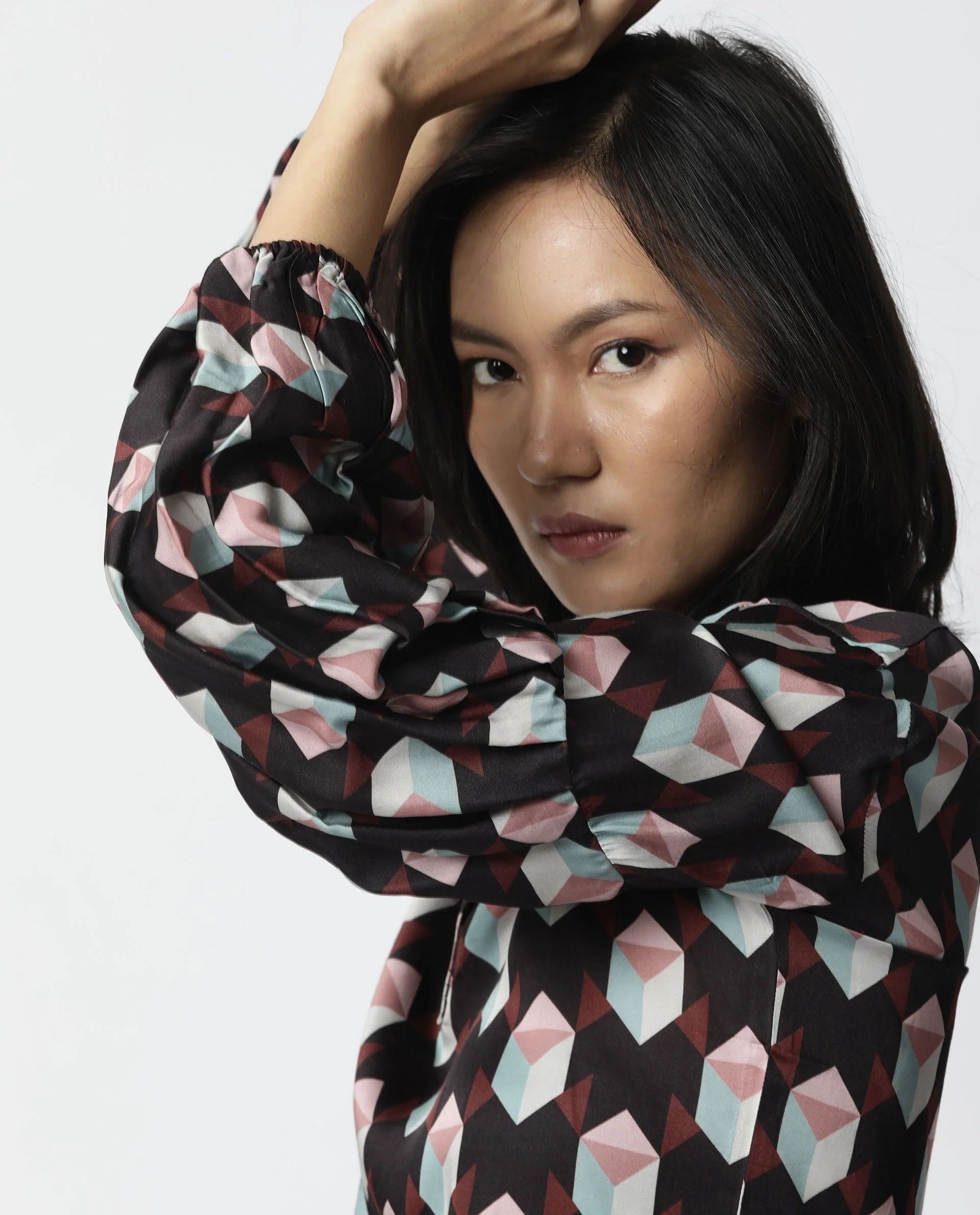 Rareism Women Bandit Brown Top Full Sleeves Printed - Image 5