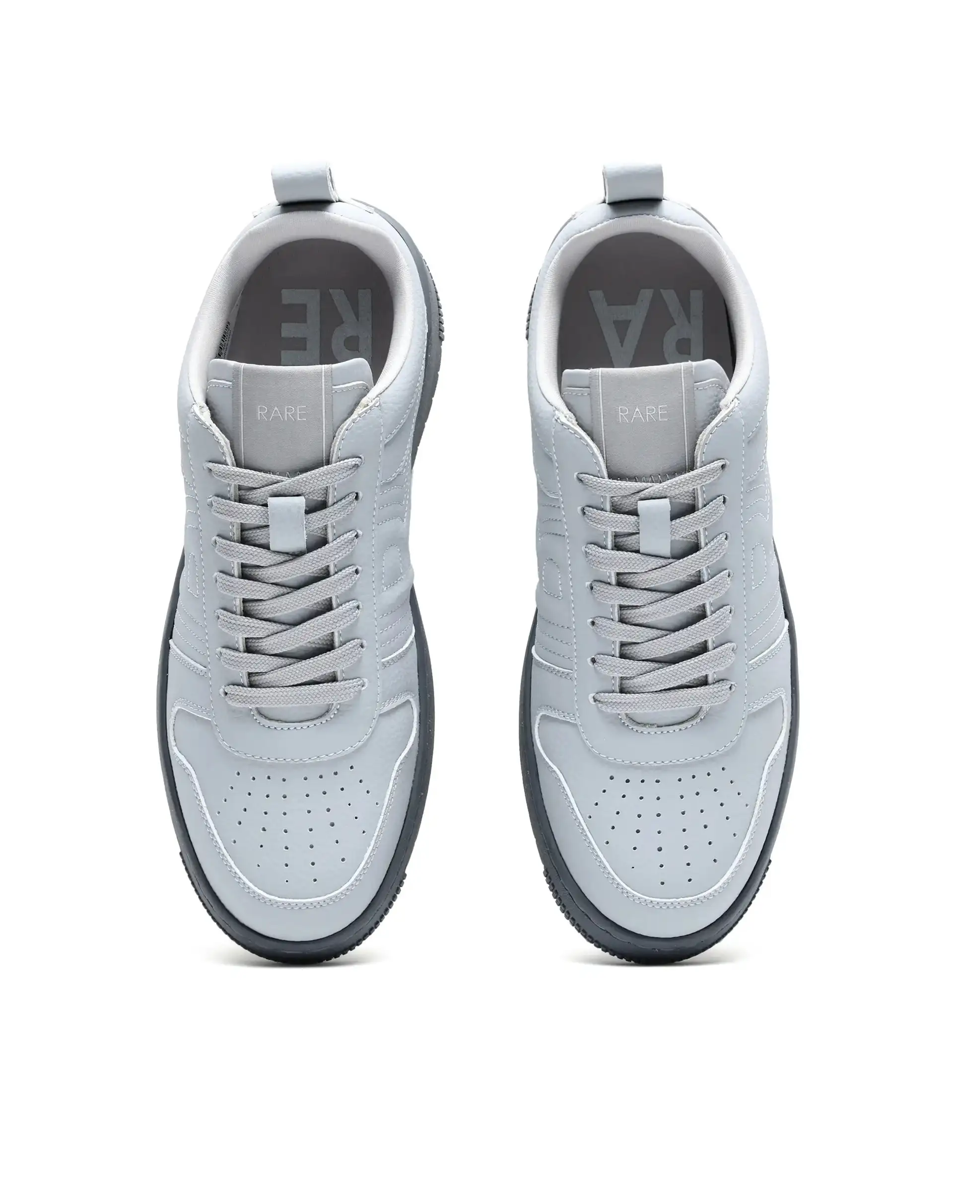 Rare Rabbit Men's Bane Grey Micro Leather Sneaker - Image 2