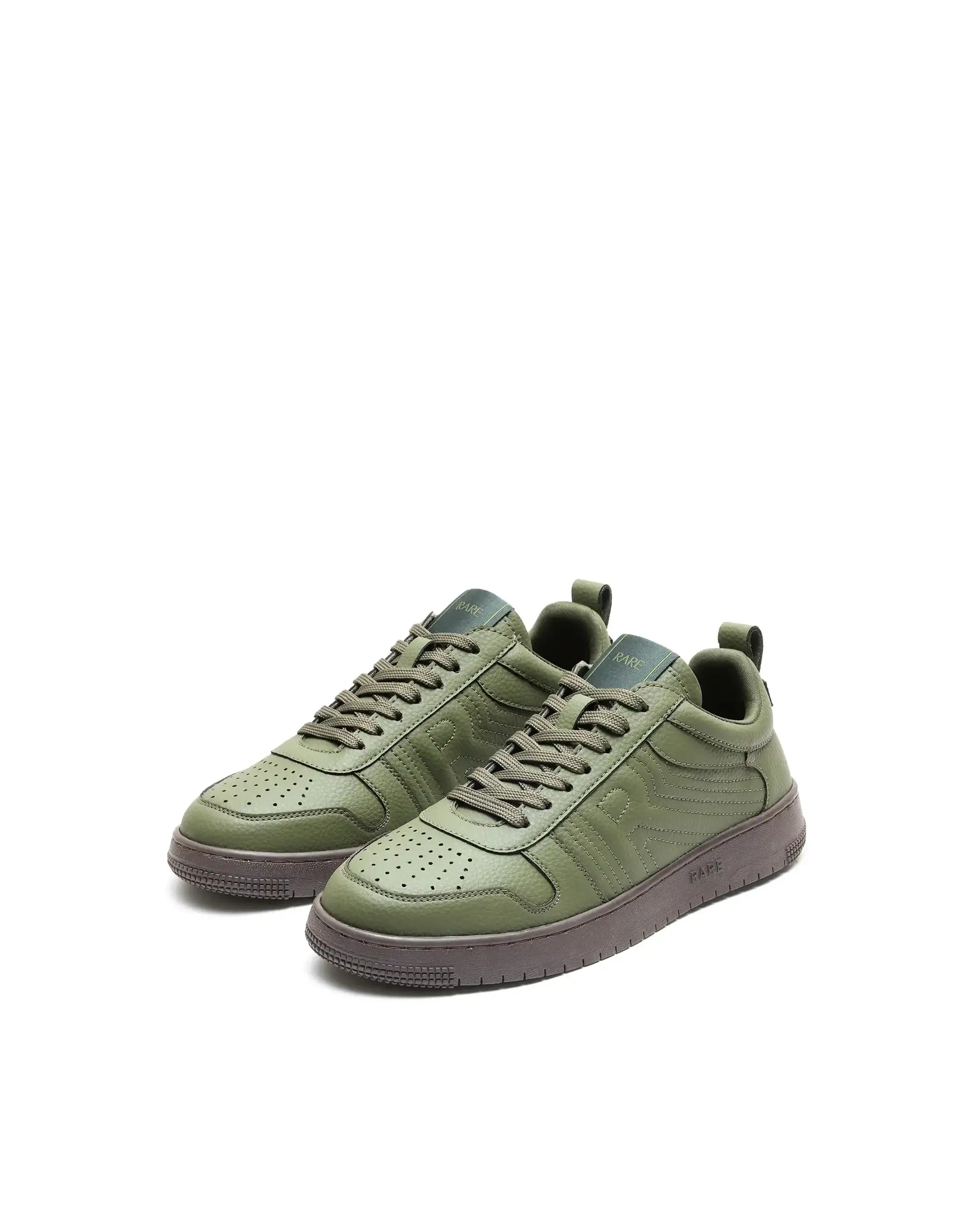 Rare Rabbit Men's Bane Olive Micro Leather Sneaker - Image 3