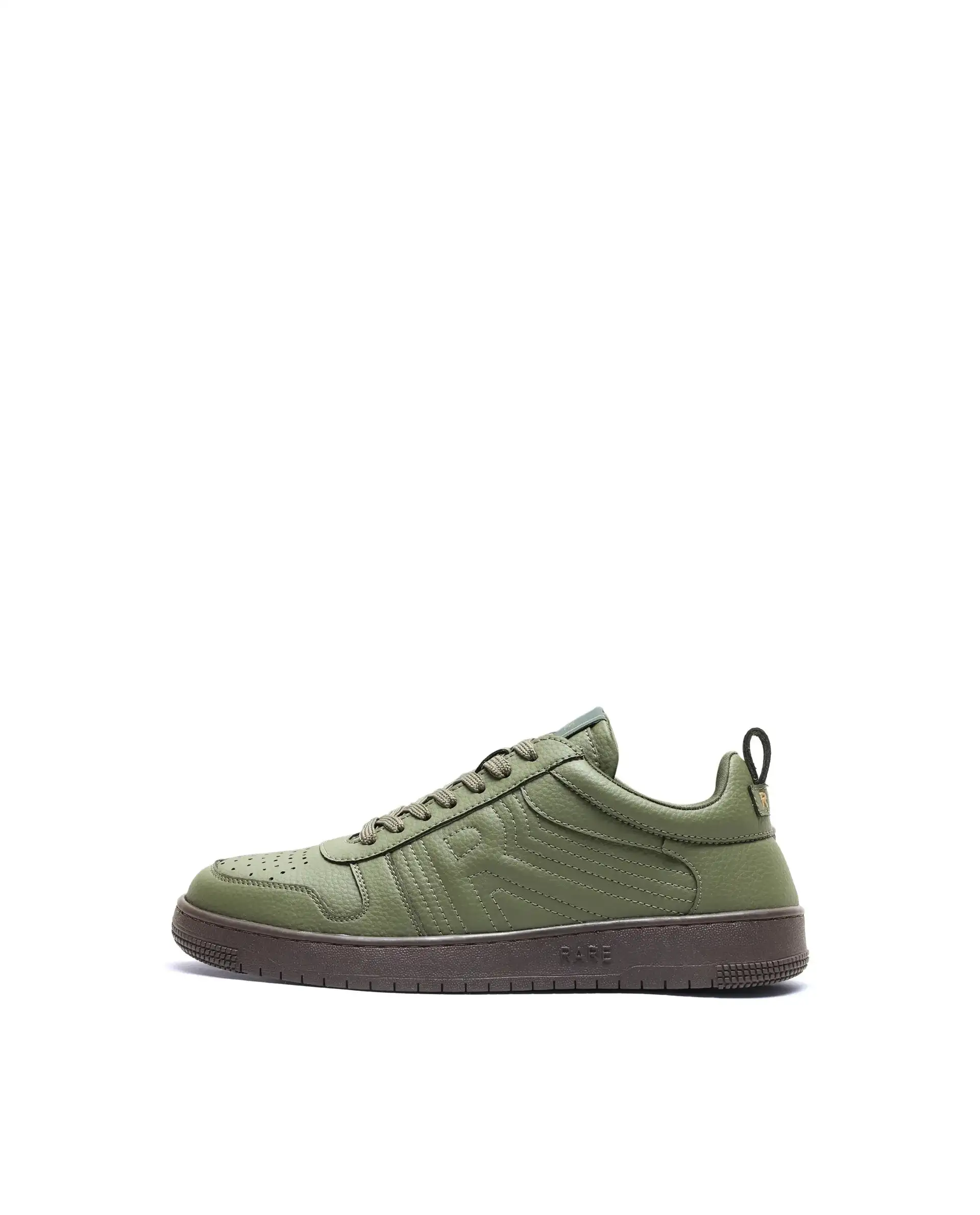 Rare Rabbit Men's Bane Olive Micro Leather Sneaker - Image 8