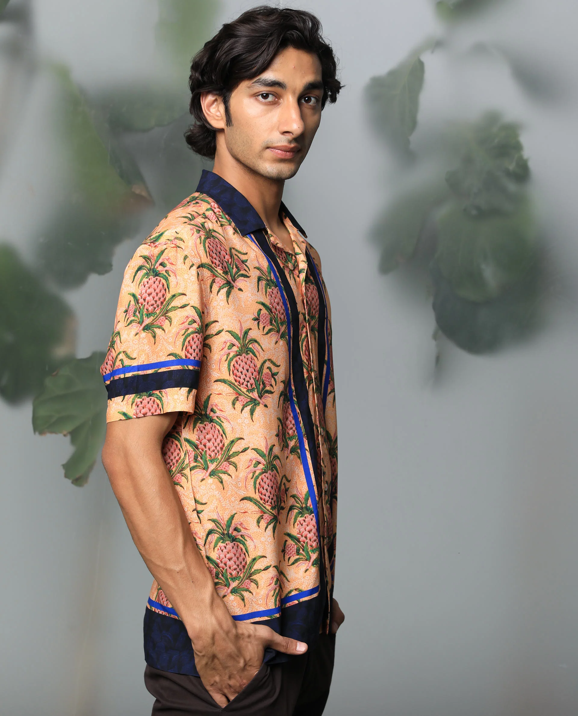 Rare Rabbit Men's Banes Beige Viscose Floral Print Regular Fit Half Sleeve Cuban Collar Shirt - Image 6